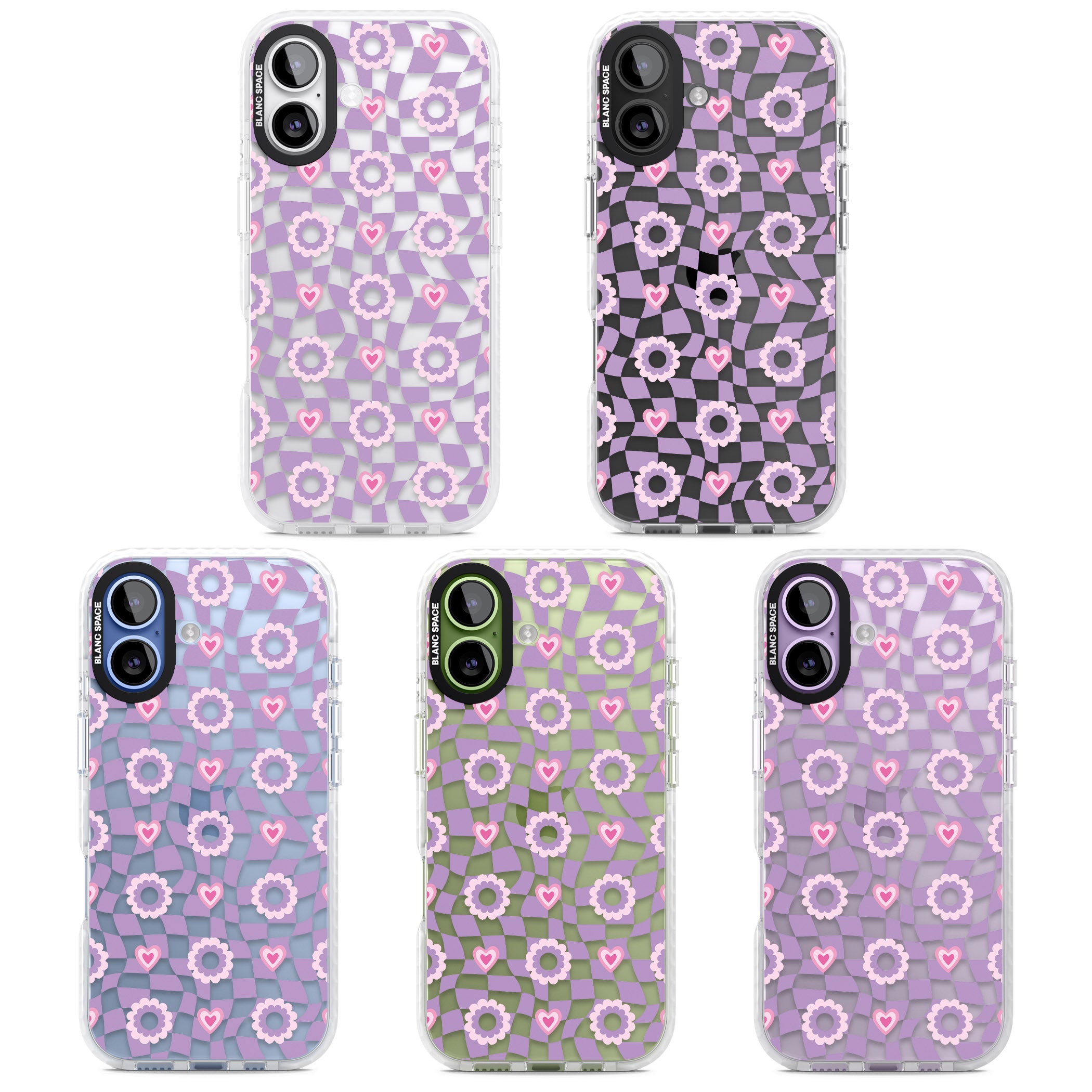 Checkered Love Pattern iPhone 17 Impact Clear Phone Case APT Impact Protection