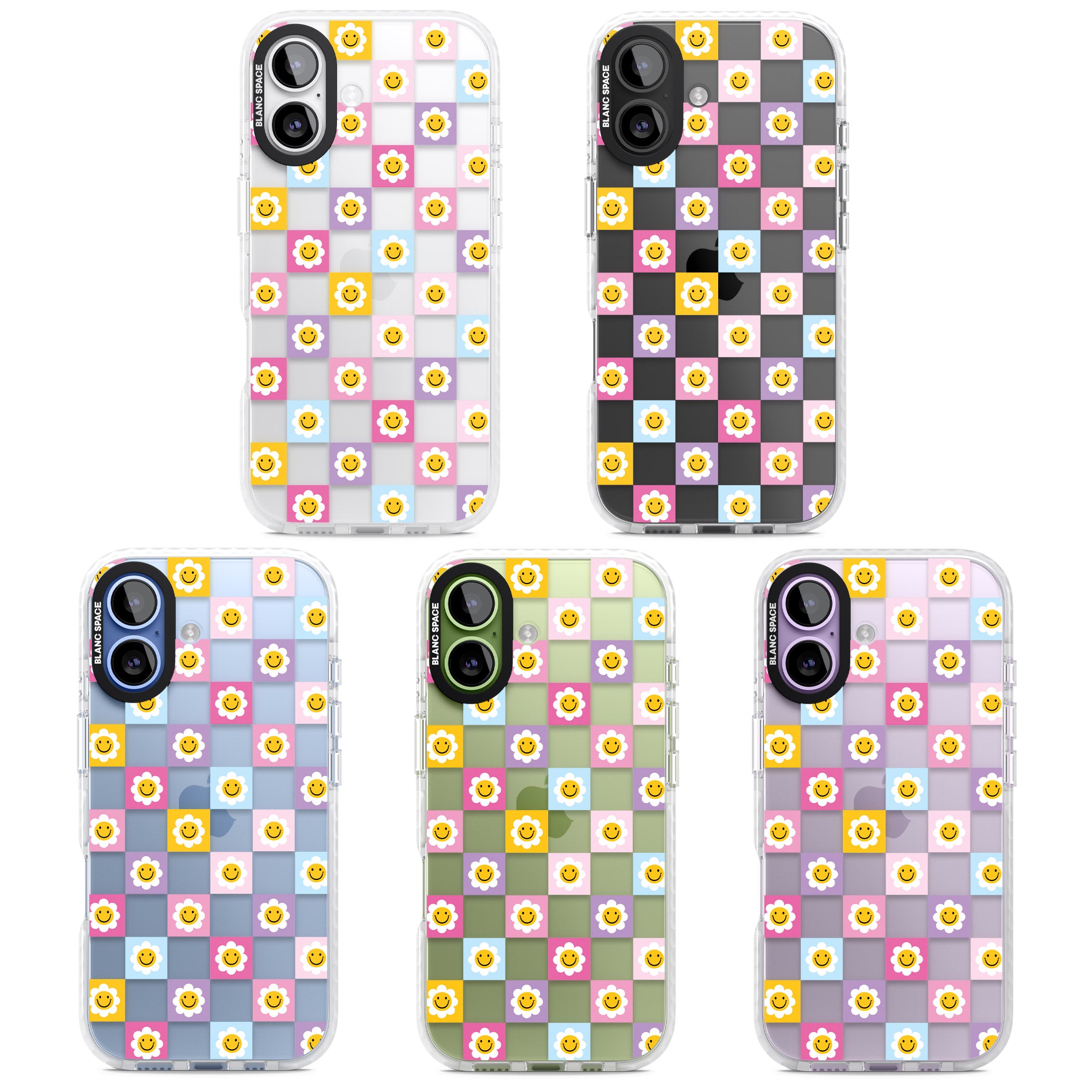 Daisy Squares Pattern iPhone 17 Impact Clear Phone Case APT Impact Protection