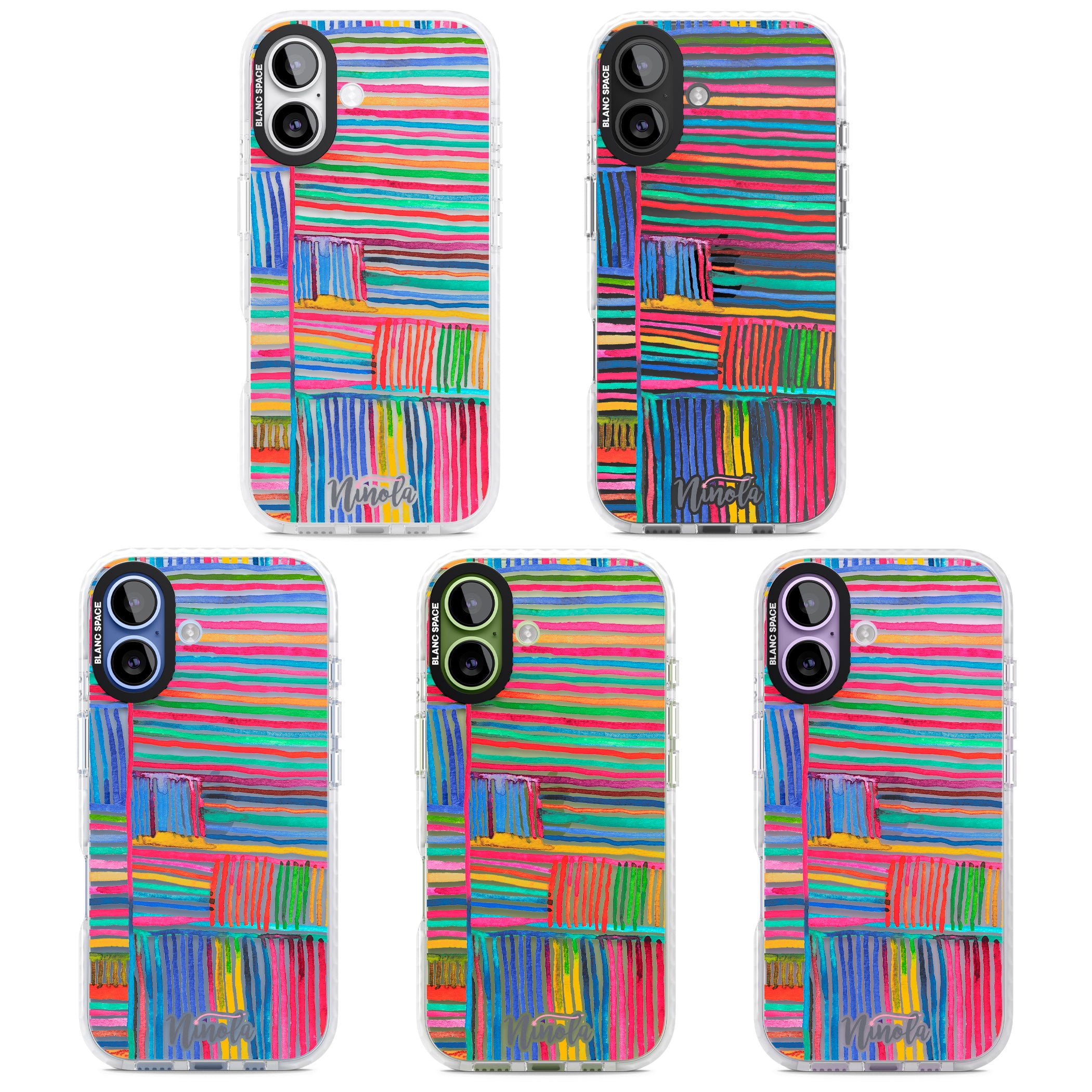 Vibrant Watercolor Lines iPhone 17 Impact Clear Phone Case APT Impact Protection