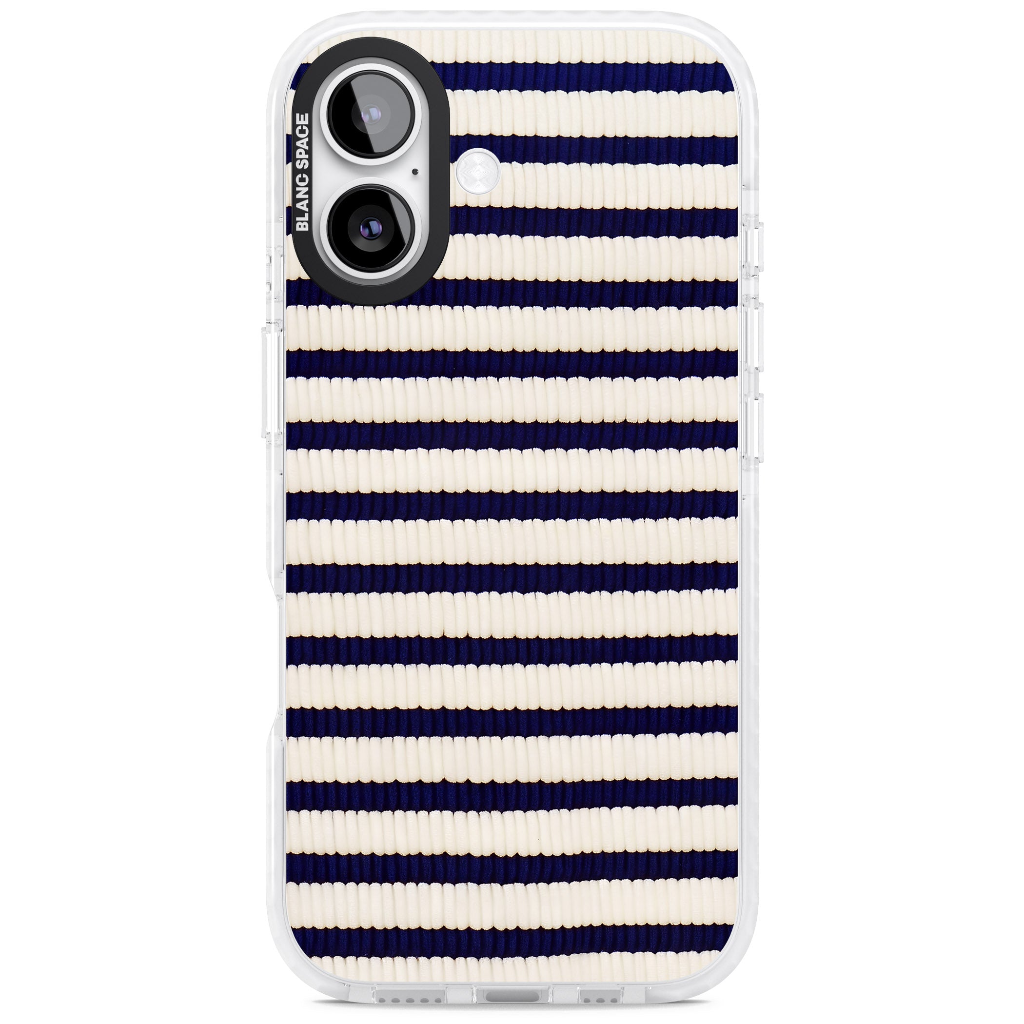 Navy & Cream Stripes iPhone 17 Impact Clear Phone Case