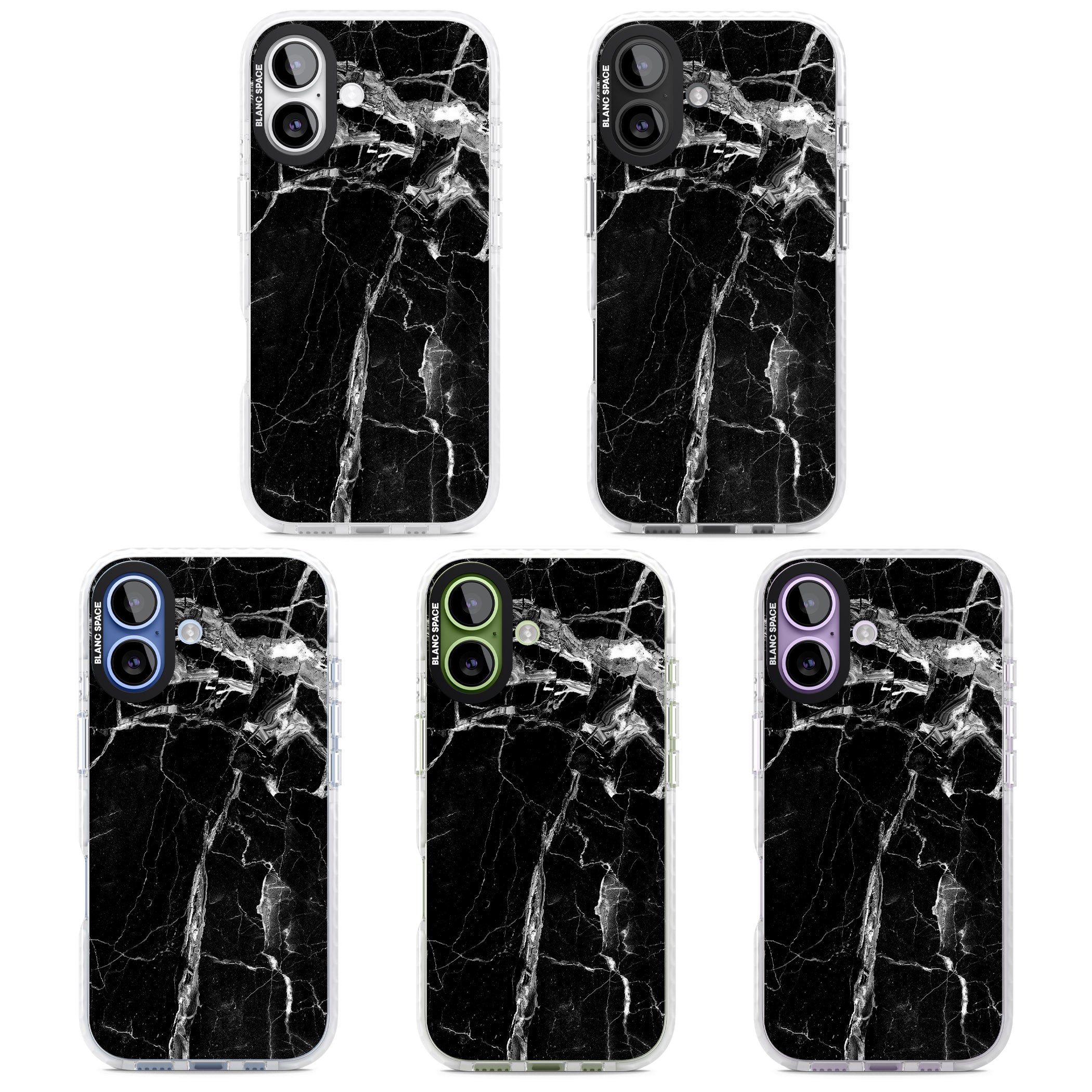 Black Onyx Marble iPhone 17 Impact Clear Phone Case APT Impact Protection