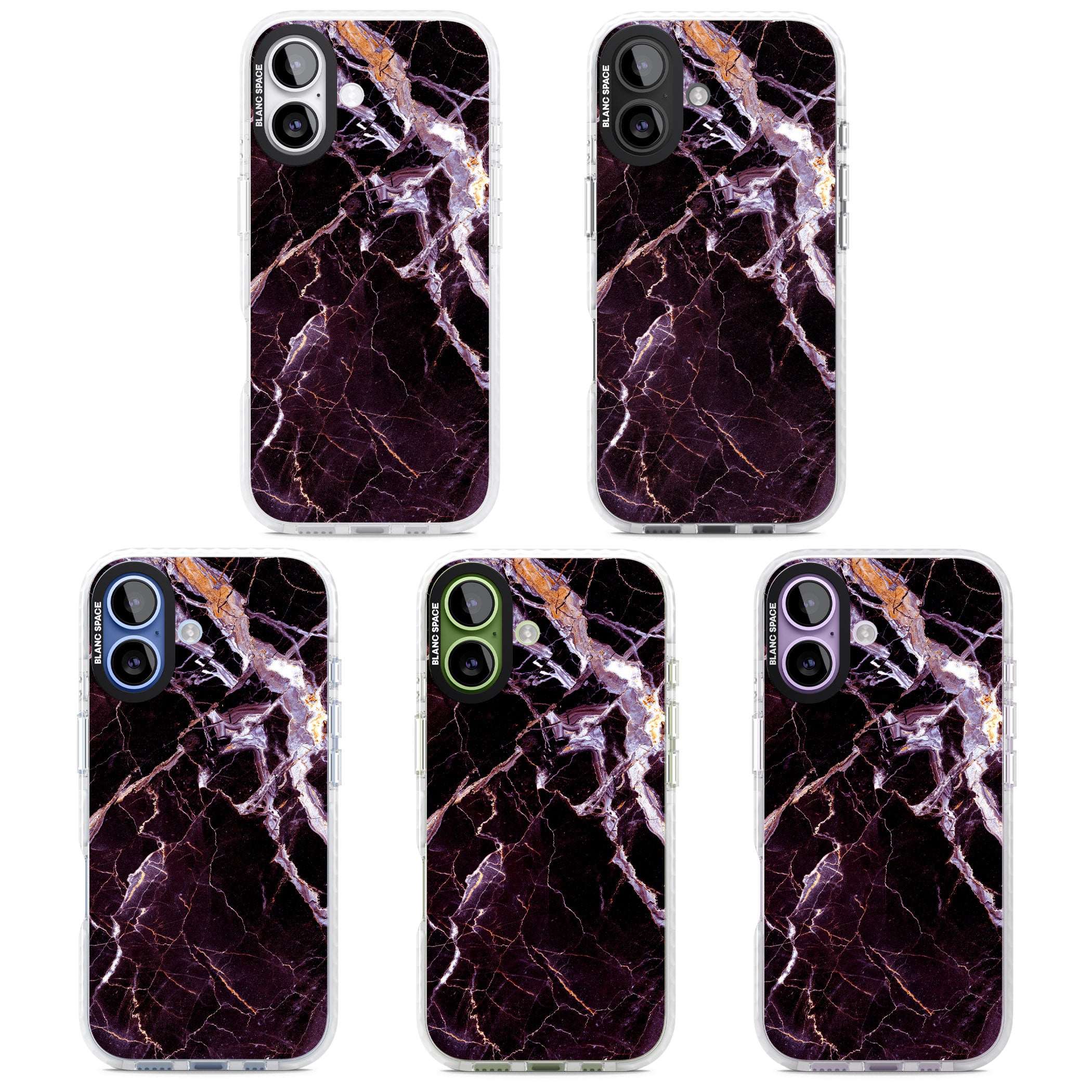Violet Shatter Marble iPhone 17 Impact Clear Phone Case APT Impact Protection
