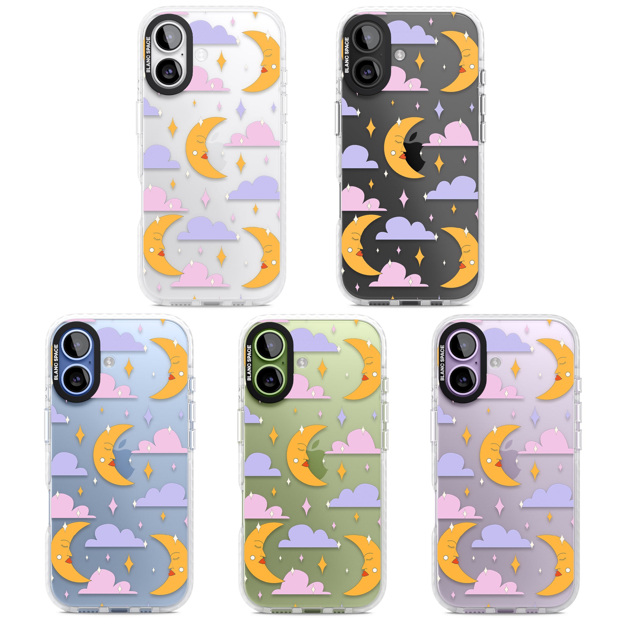 Moons & Clouds iPhone 17 Impact Clear Phone Case APT Impact Protection