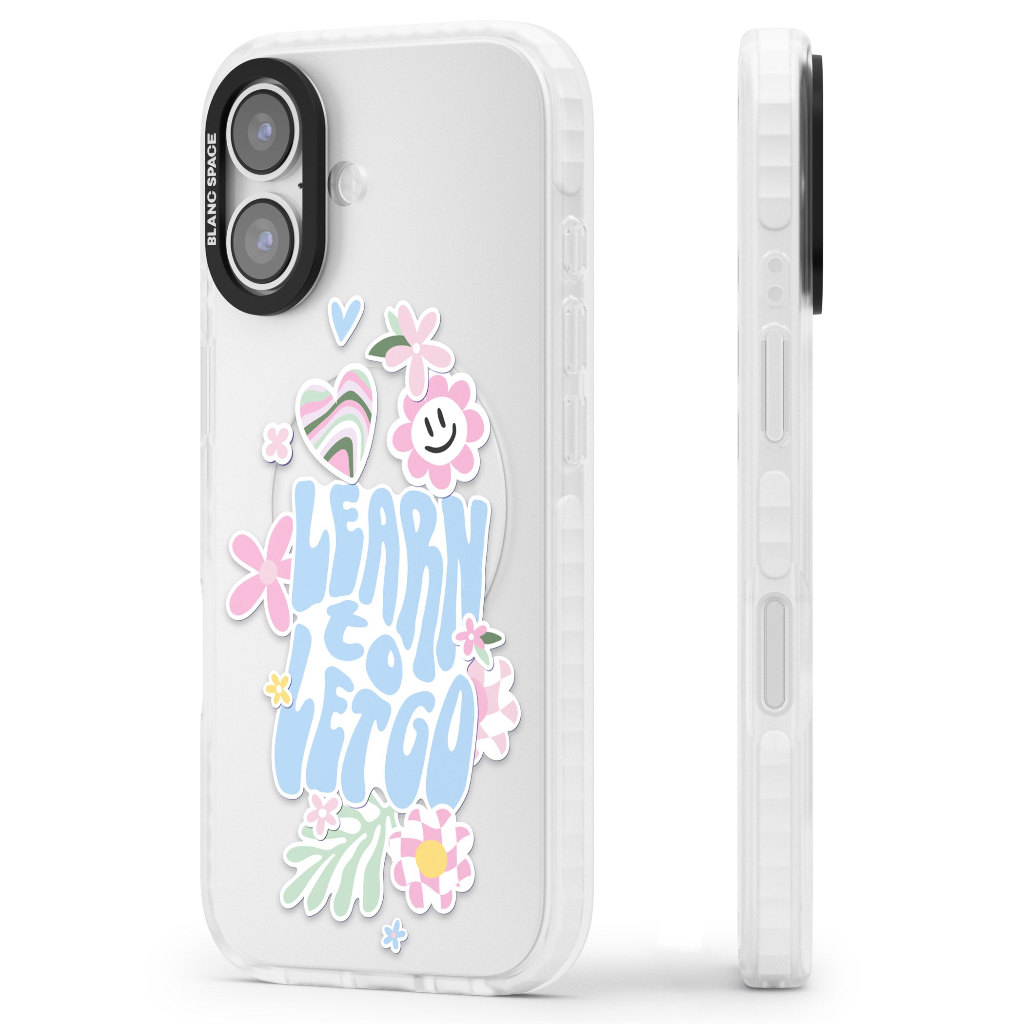 Learn To Let Go iPhone 17 Impact Clear Phone Case Side Profile