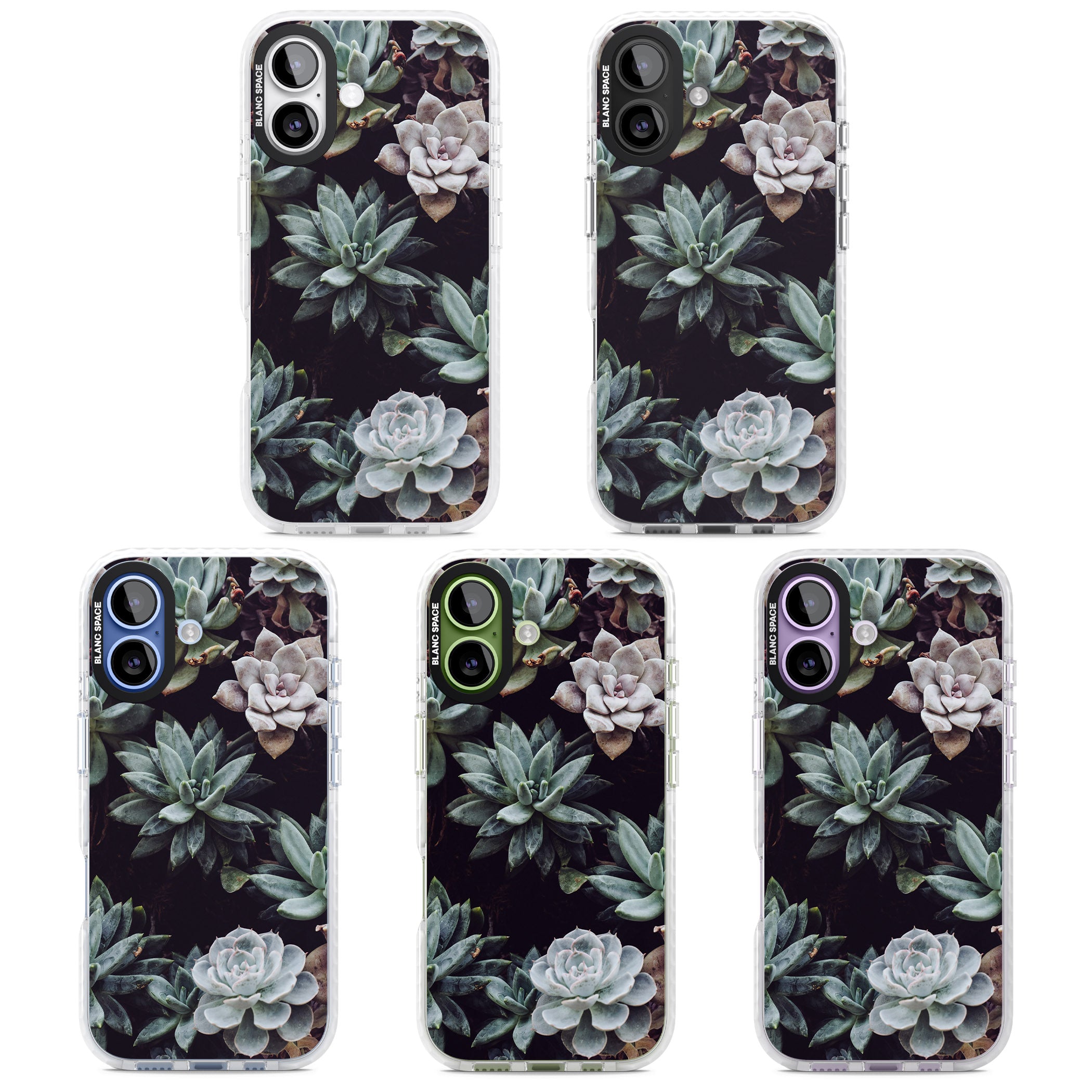 Succulent Bloom Mixed iPhone 17 Impact Clear Phone Case APT Impact Protection