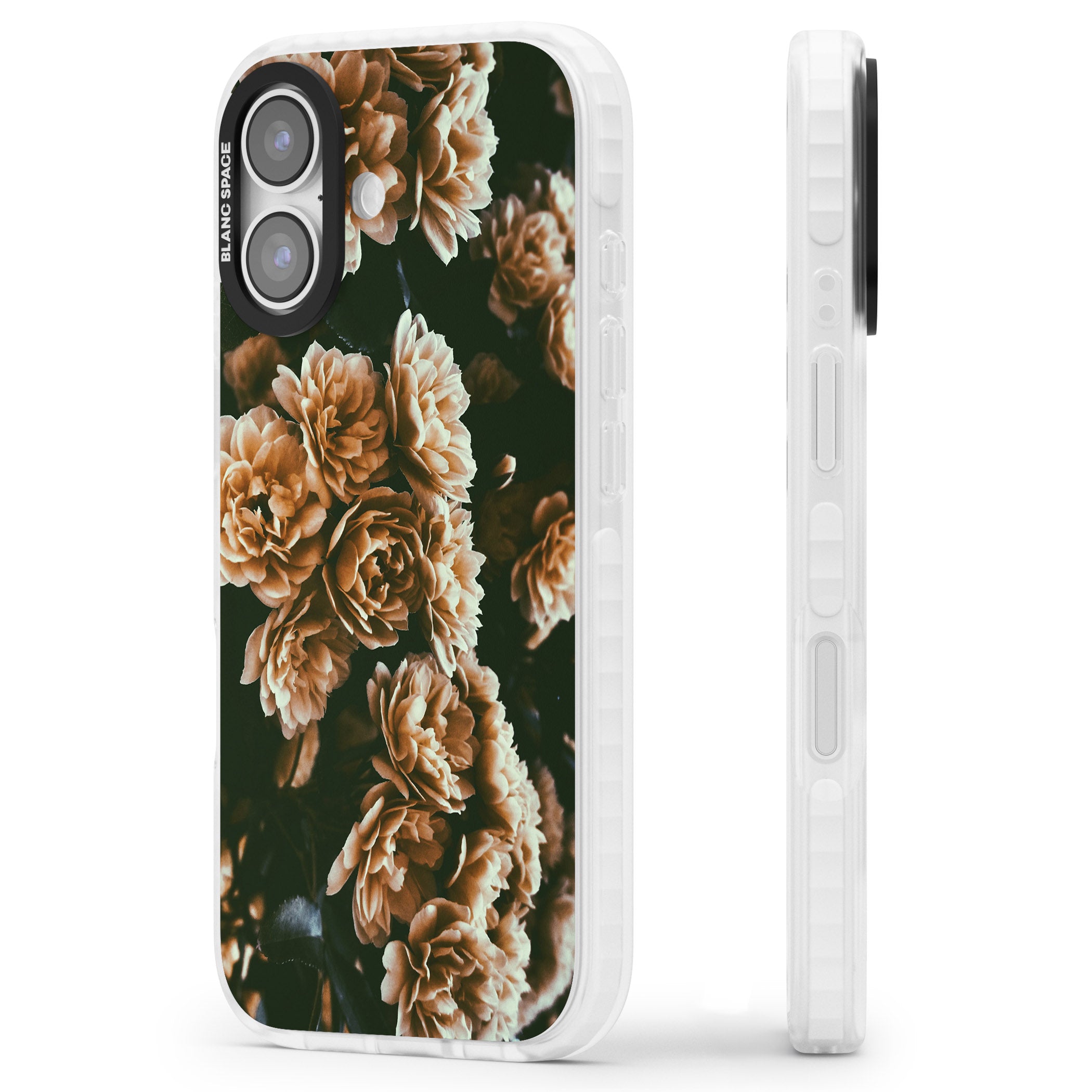 Moody Peony iPhone 17 Impact Clear Phone Case Side Profile