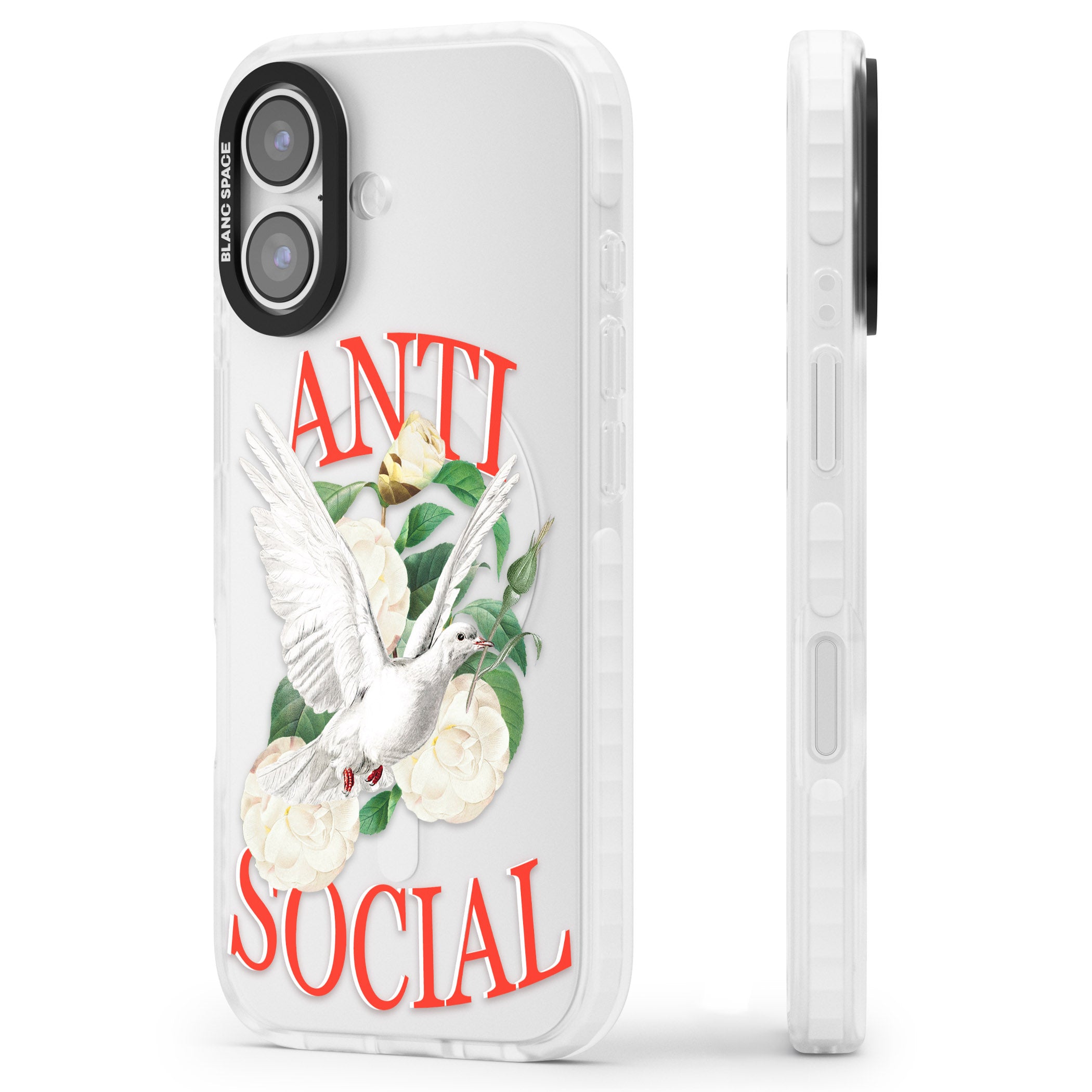 Anti Social iPhone 17 Impact Clear Phone Case Side Profile