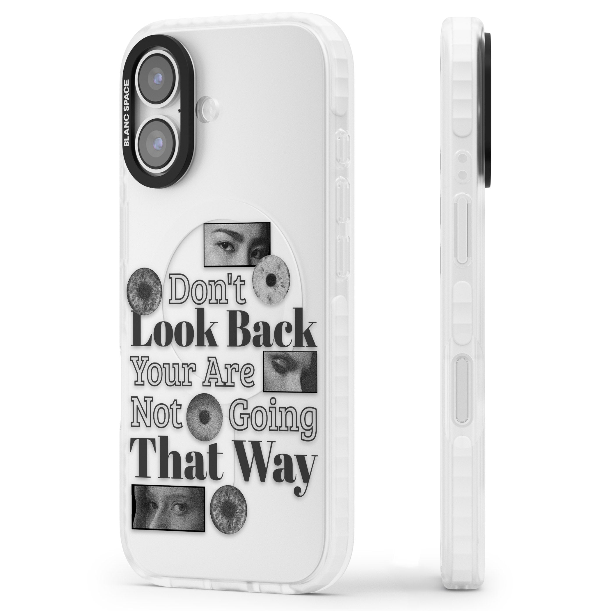 Dont Look Back iPhone 17 Impact Clear Phone Case Side Profile