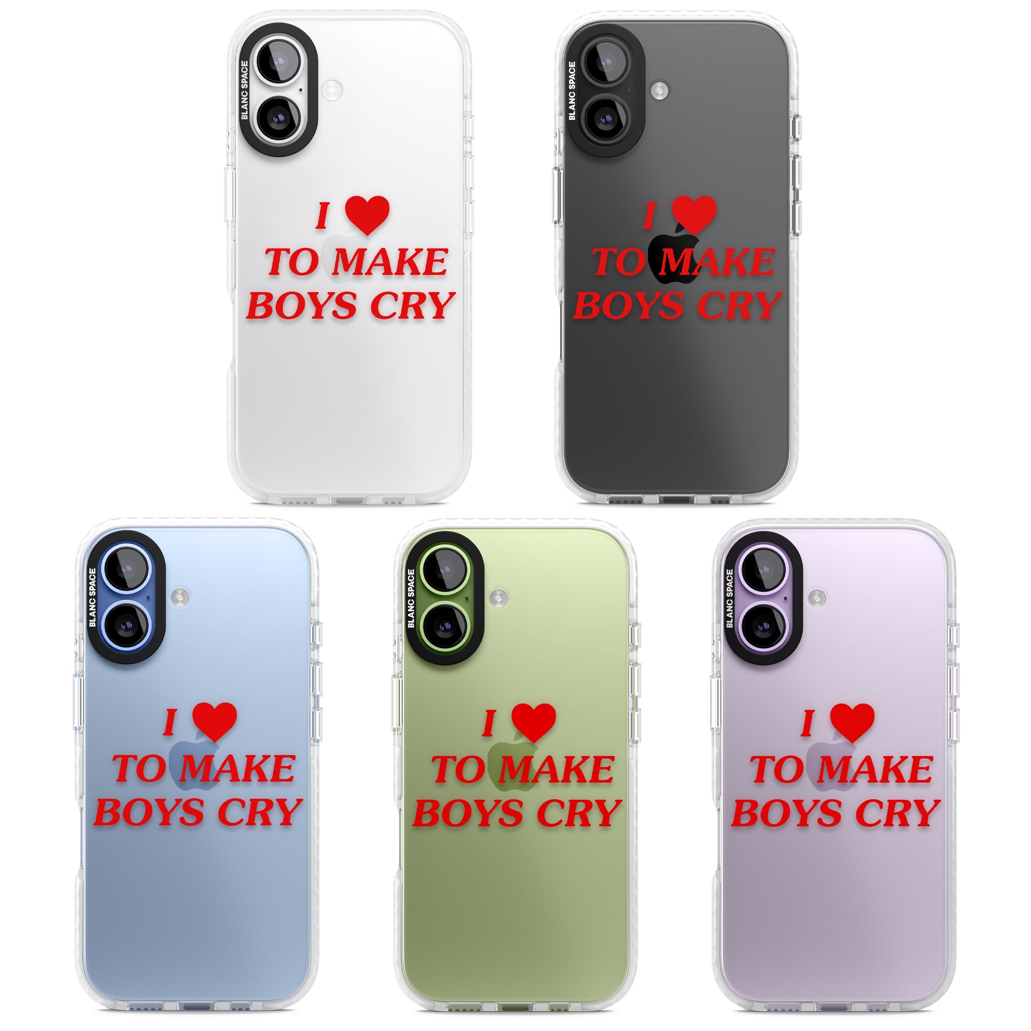 I Love To Make Boys Cry iPhone 17 Impact Clear Phone Case APT Impact Protection