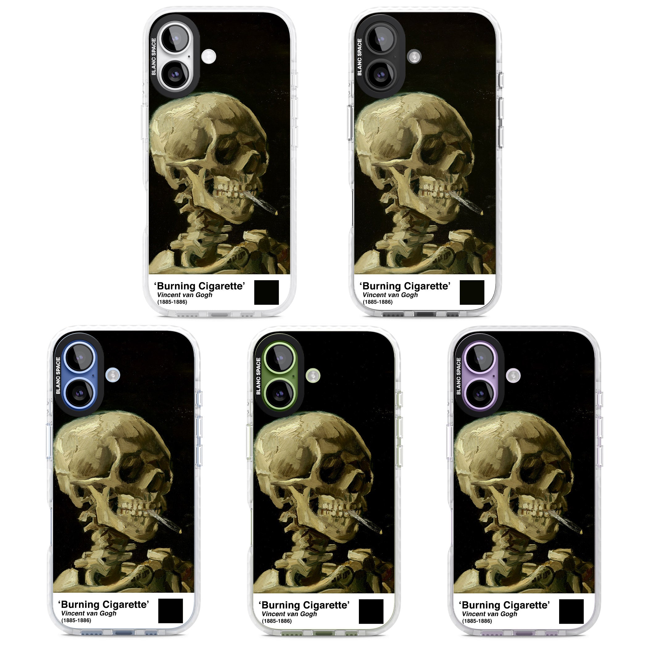 Skull Of A Skeleton With Burning Cigarette iPhone 17 Impact Clear Phone Case APT Impact Protection