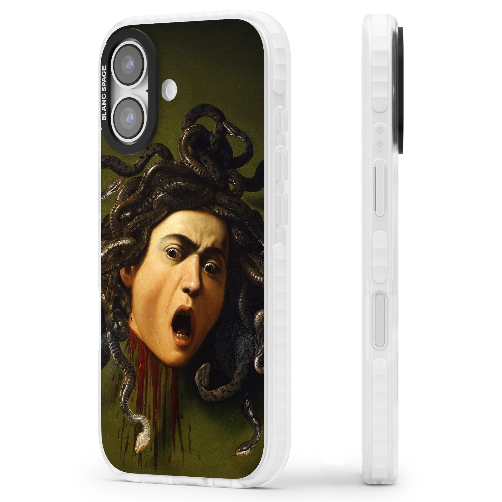 Head of Medusa iPhone 17 Impact Clear Phone Case Side Profile