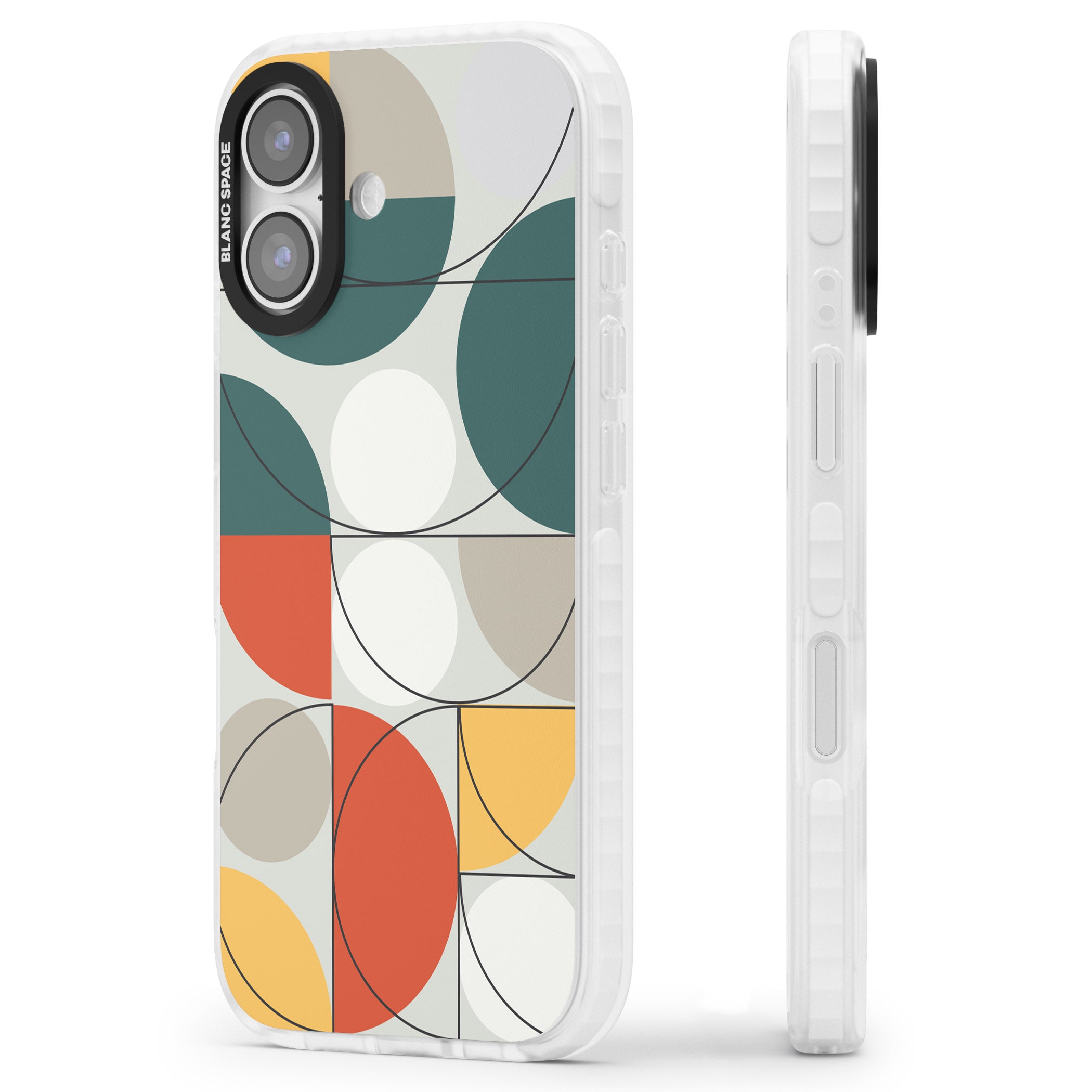 Modern Abstract Circle iPhone 17 Impact Clear Phone Case Side Profile