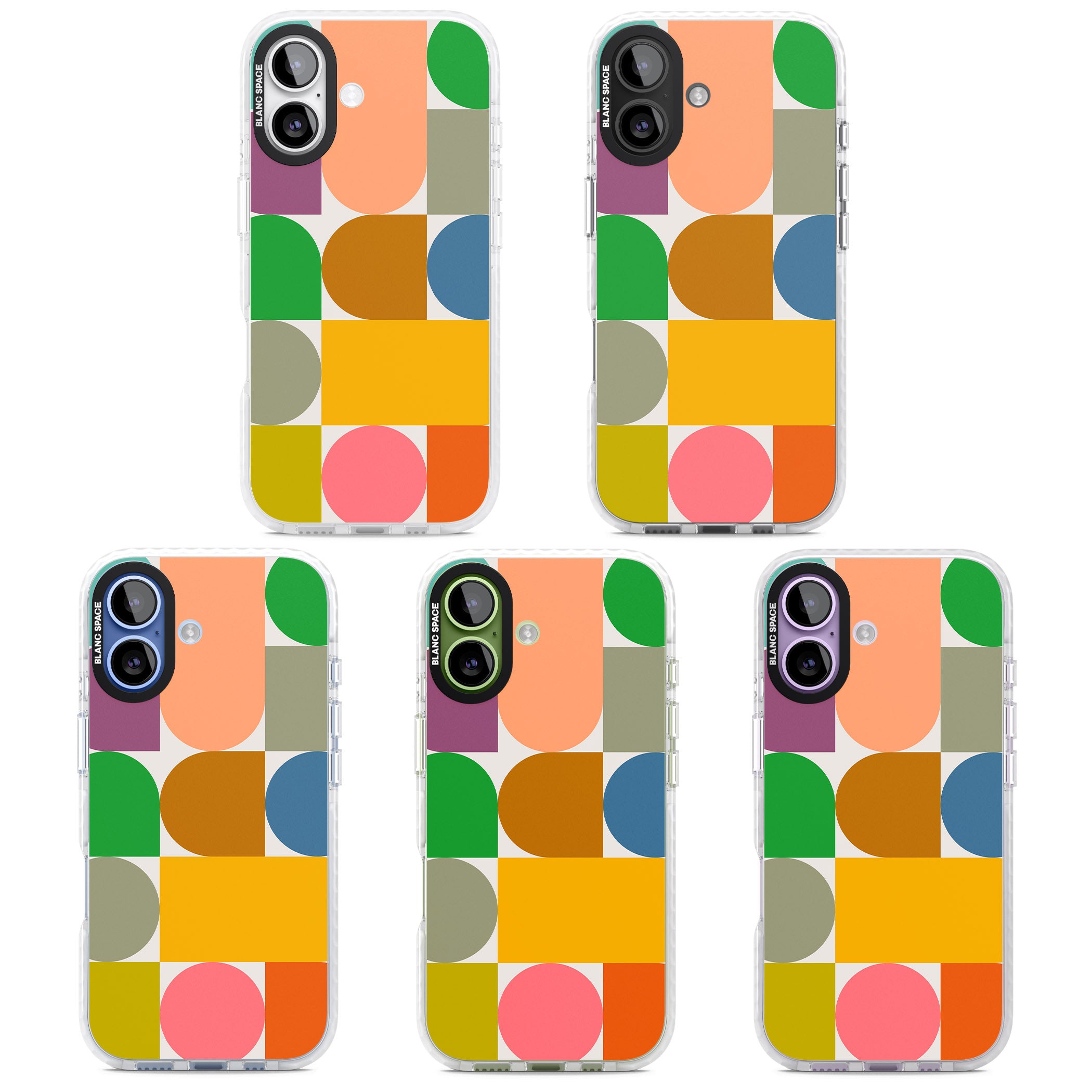 Retro Colorful Shapes iPhone 17 Impact Clear Phone Case APT Impact Protection