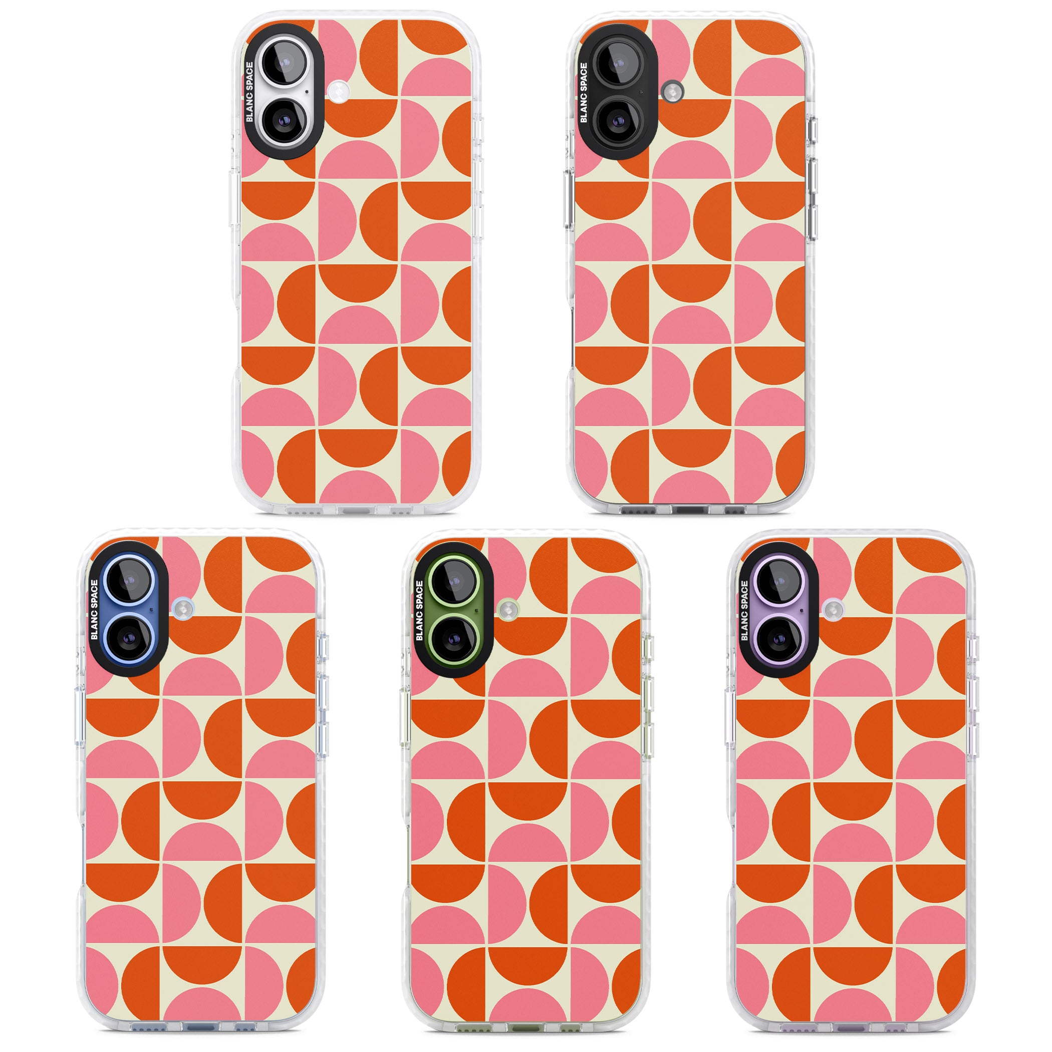 Retro Half Circle Pattern iPhone 17 Impact Clear Phone Case APT Impact Protection