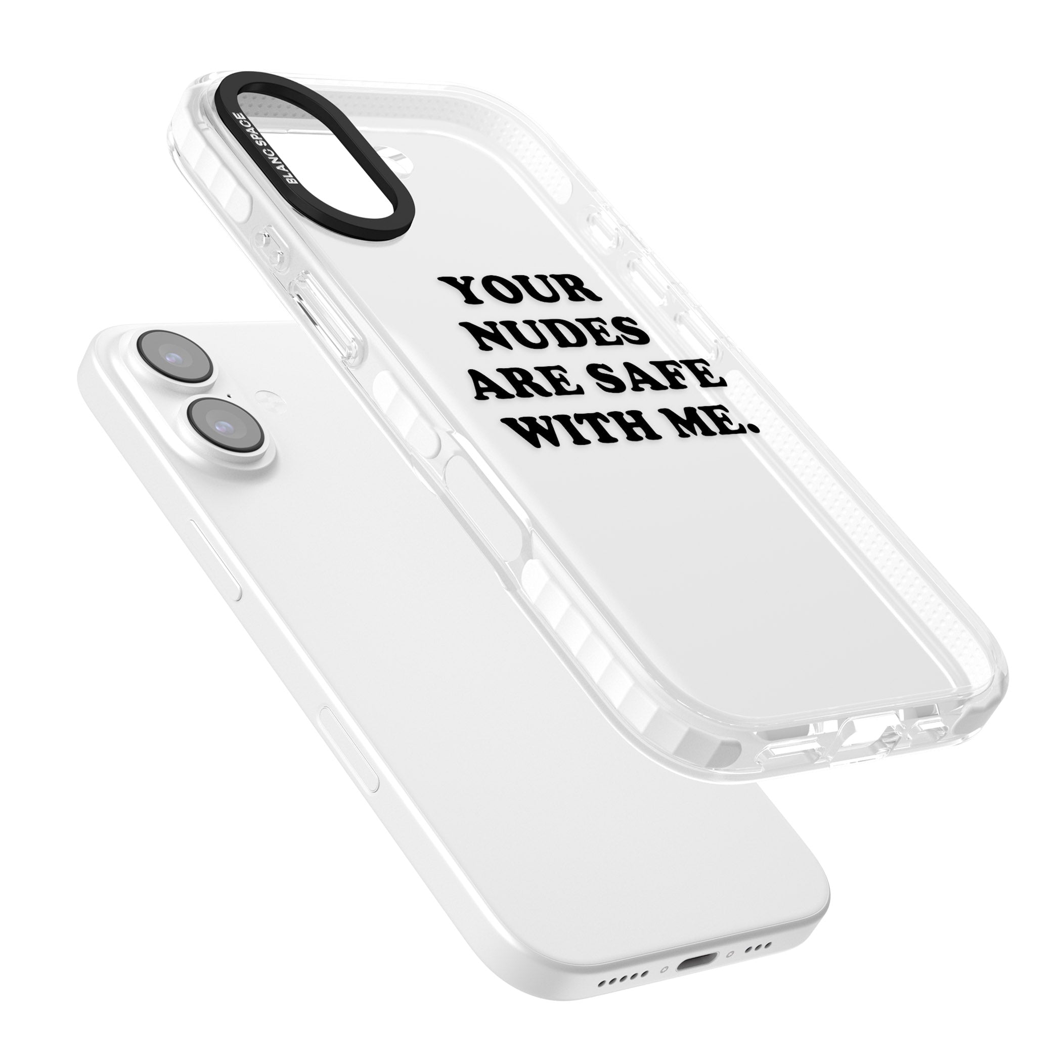 Your Nudes Are Safe Black iPhone 17 Impact Clear Phone Case Colours