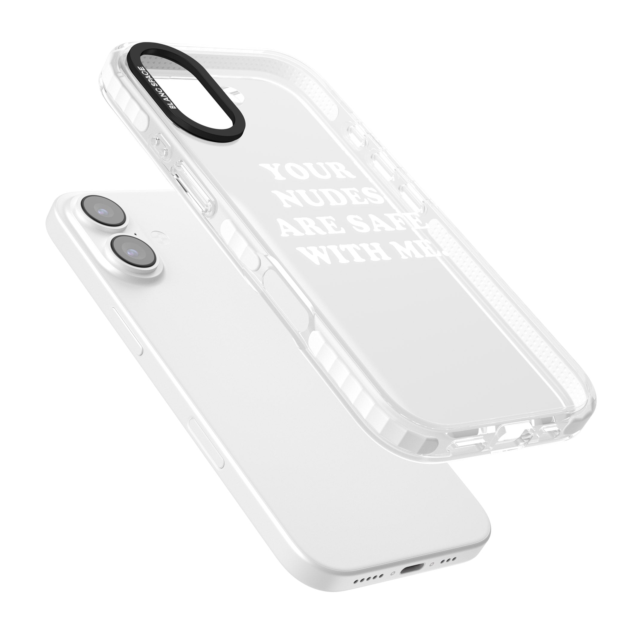 Your Nudes Are Safe White iPhone 17 Impact Clear Phone Case Colours