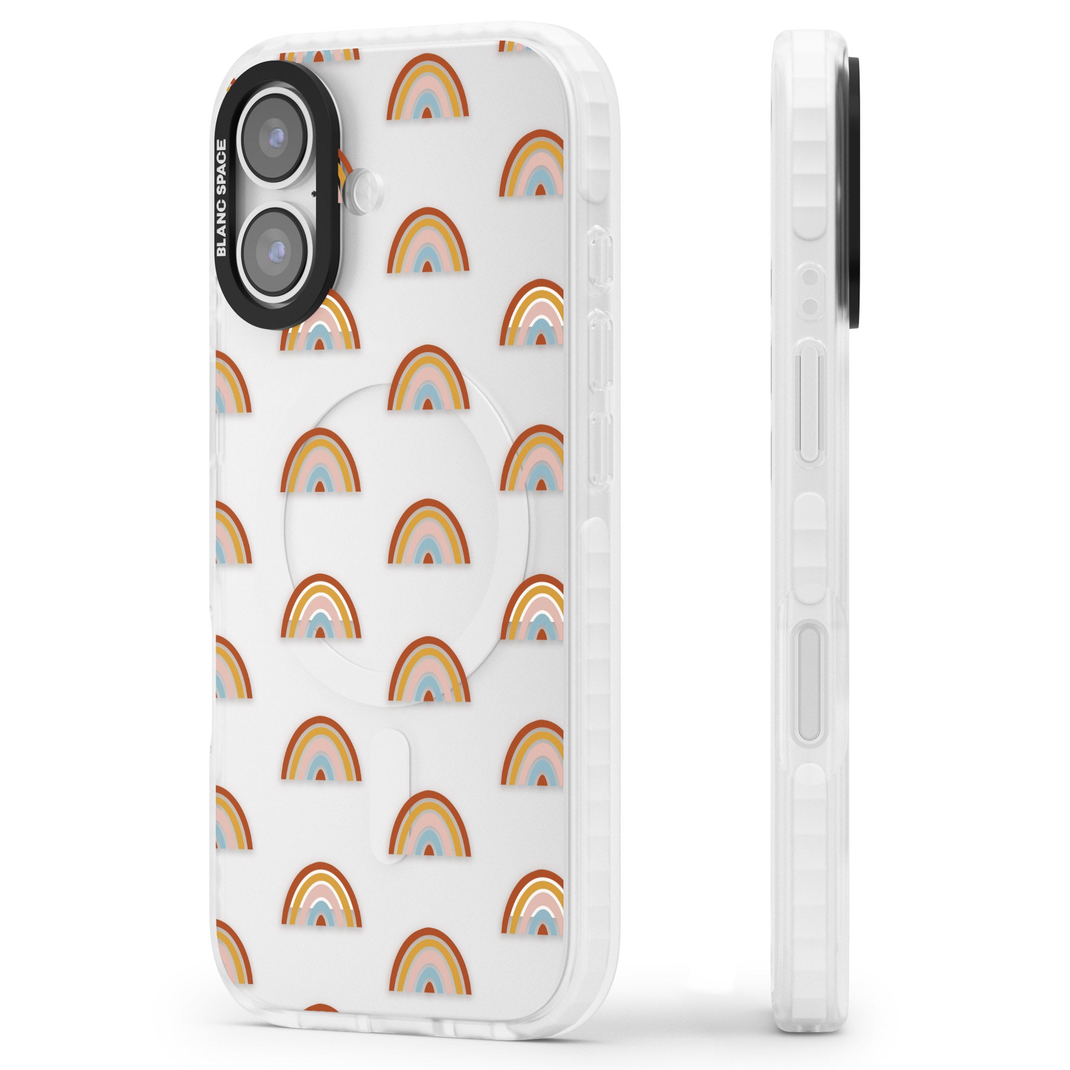 Scandi Rainbow iPhone 17 Impact Clear Phone Case Side Profile