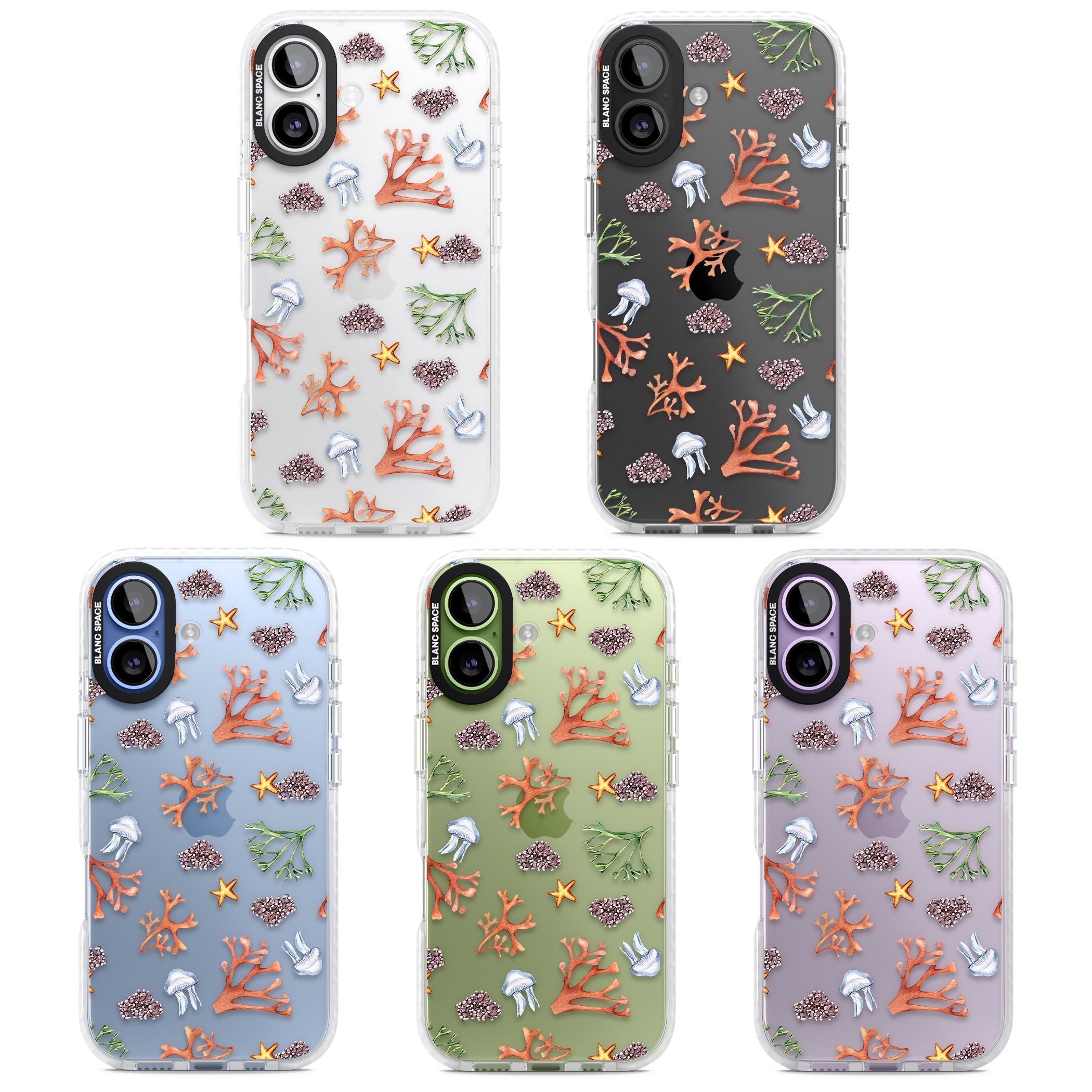 Coral & Jellyfish iPhone 17 Impact Clear Phone Case APT Impact Protection
