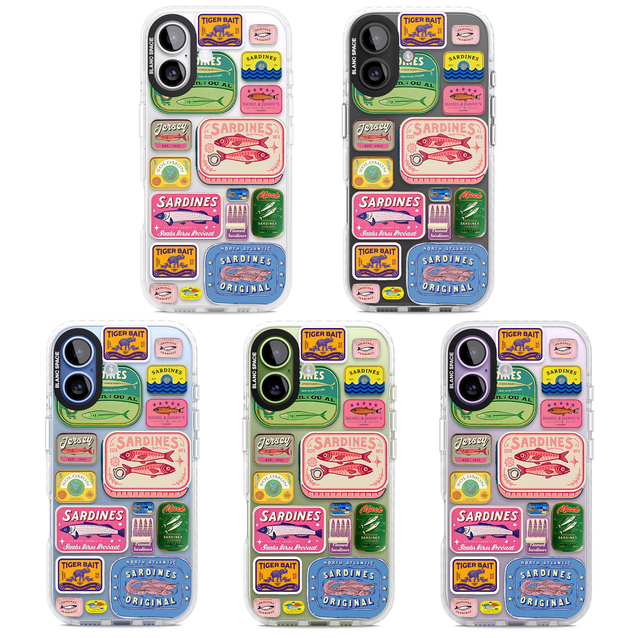Vintage Sardine Tins iPhone 17 Impact Clear Phone Case APT Impact Protection