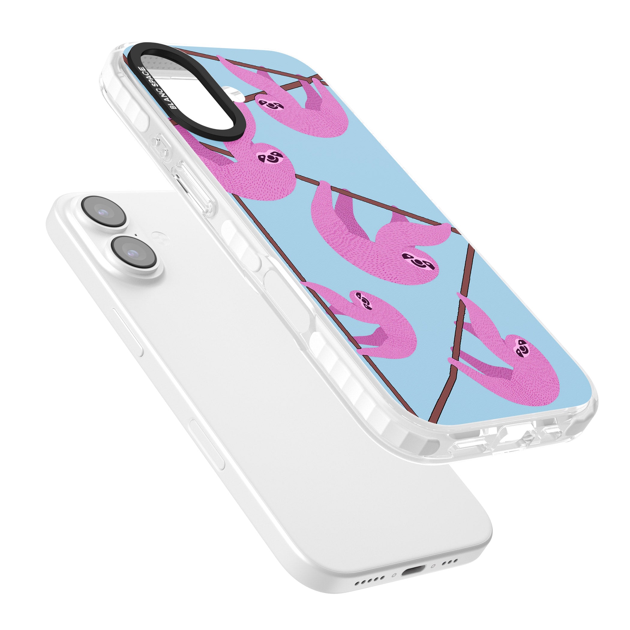 Pink Sloth iPhone 17 Impact Clear Phone Case Colours