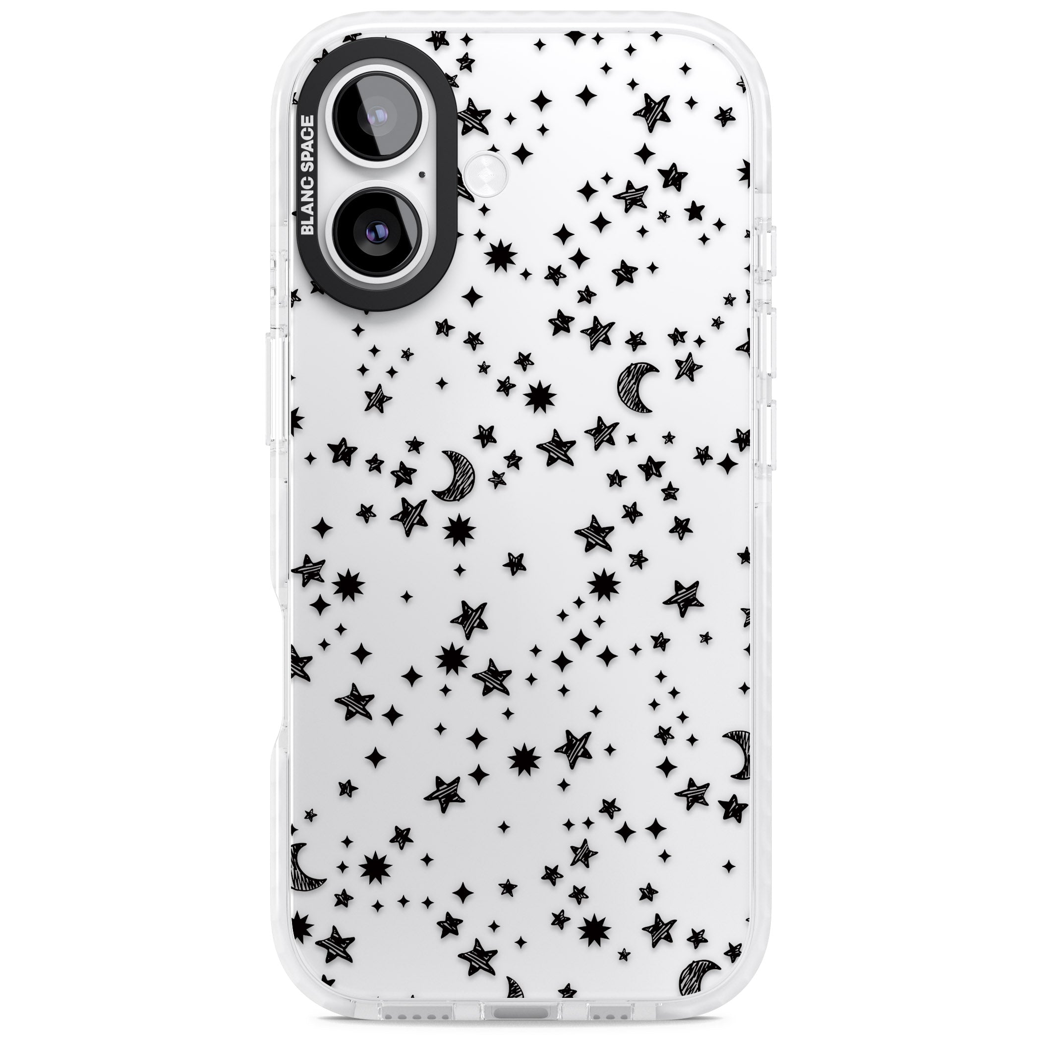 Black Cosmic Galaxy Pattern iPhone 17 Impact Clear Phone Case