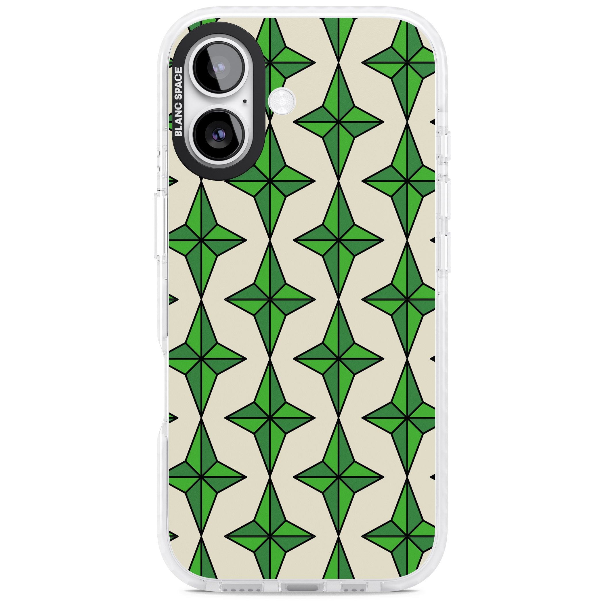 Emerald Stars Pattern iPhone 17 Impact Clear Phone Case