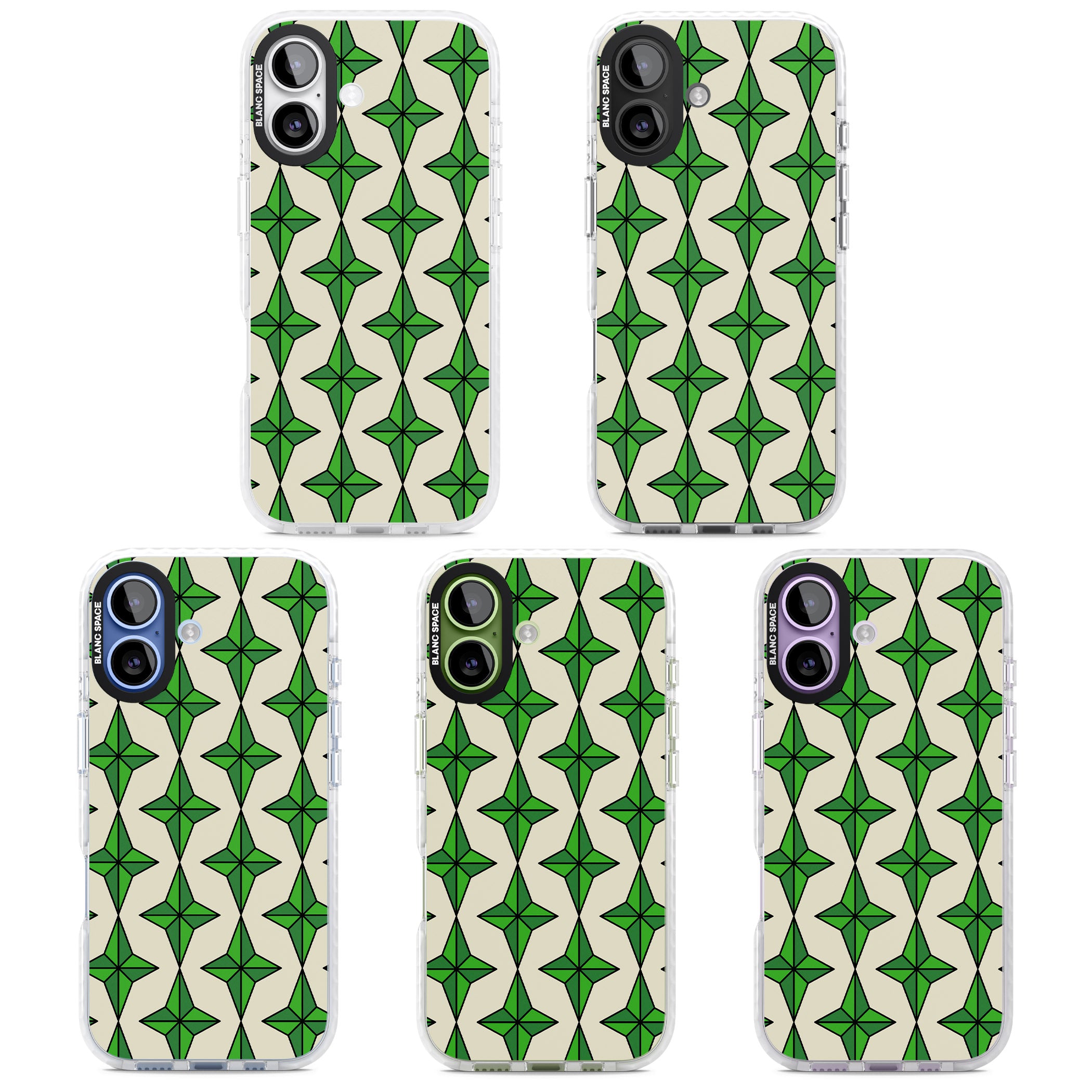 Emerald Stars Pattern iPhone 17 Impact Clear Phone Case APT Impact Protection
