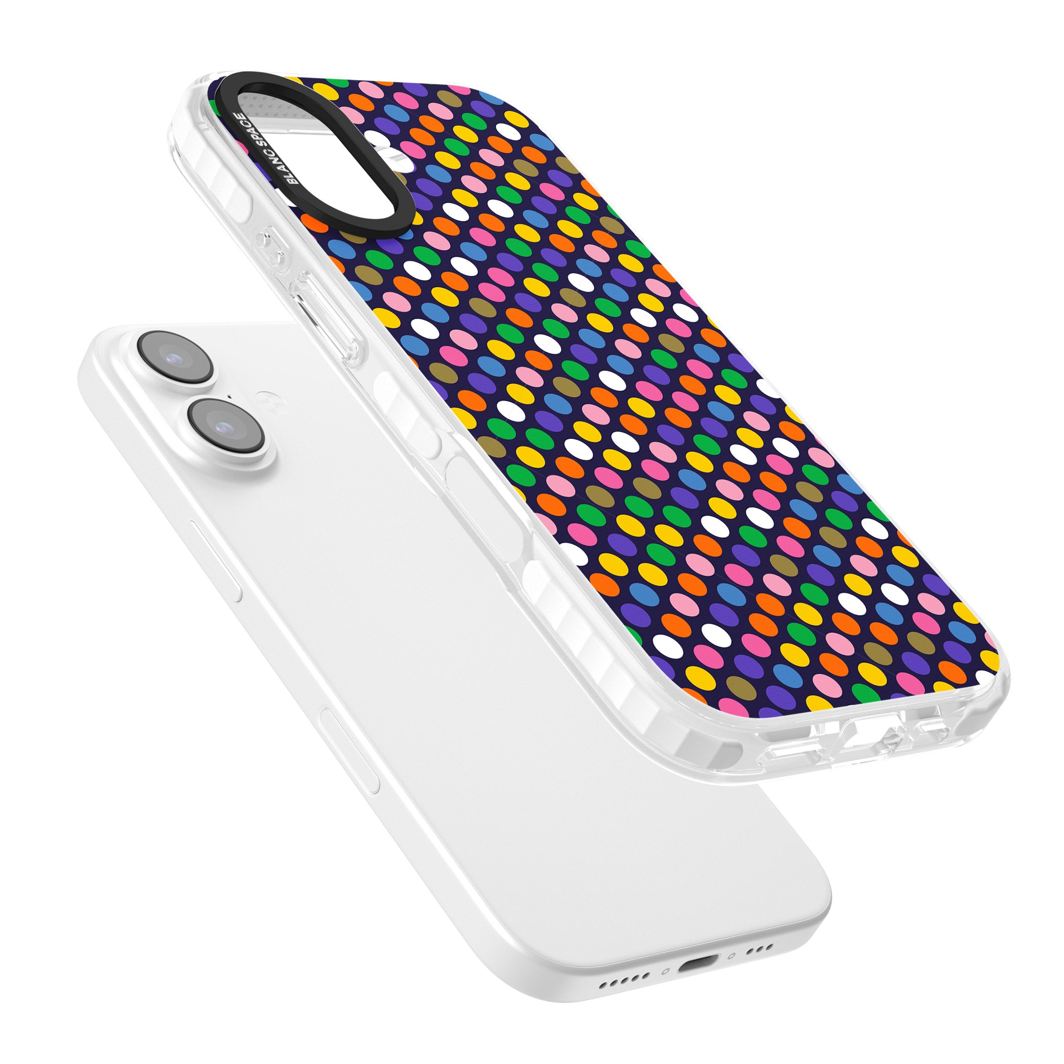 Multicolour Polka Dot Fiesta (Purple) iPhone 17 Impact Clear Phone Case Colours