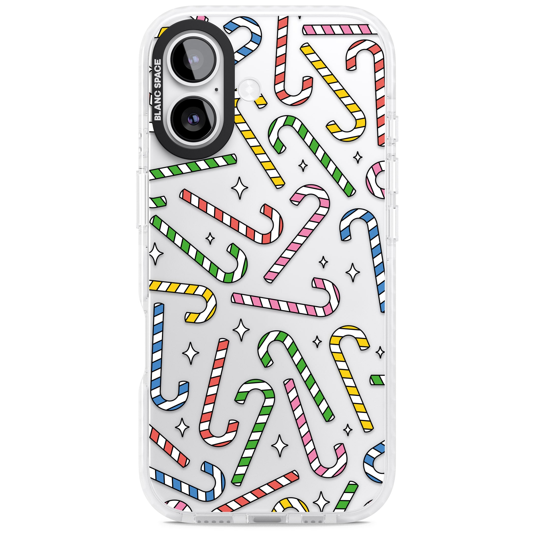 Colourful Stars & Candy Canes iPhone 17 Impact Clear Phone Case