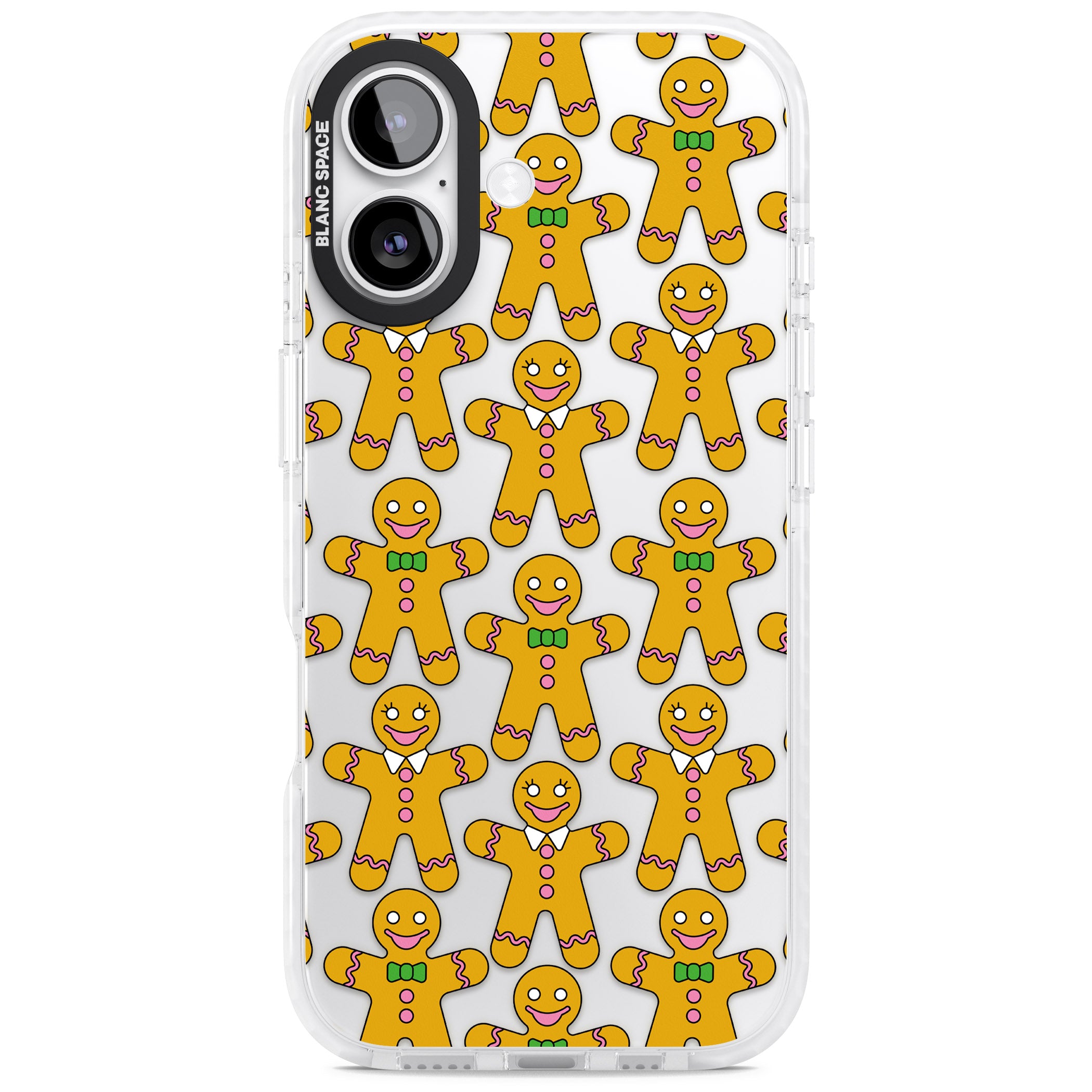 Gingerbread Cookie Pattern iPhone 17 Impact Clear Phone Case