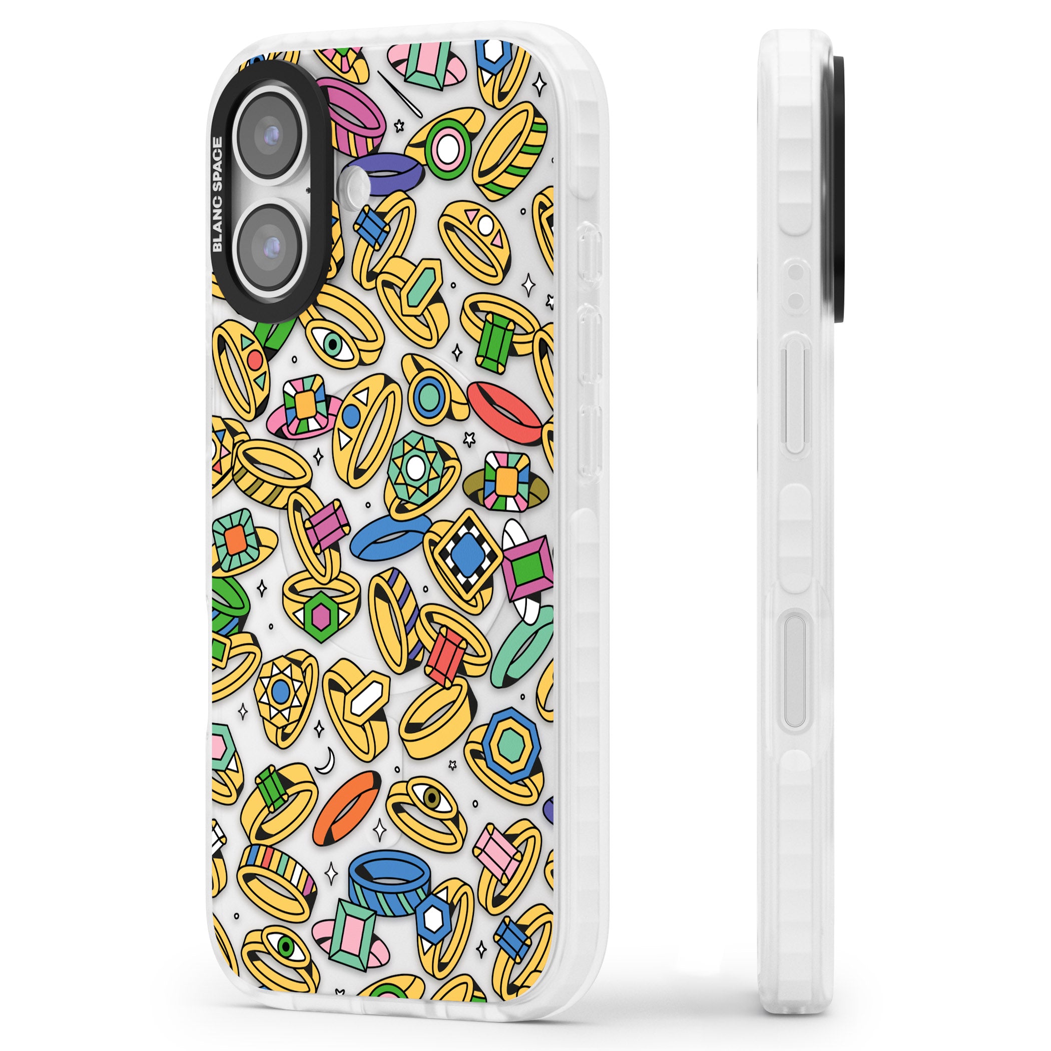 Gemstone Glitz iPhone 17 Impact Clear Phone Case Side Profile