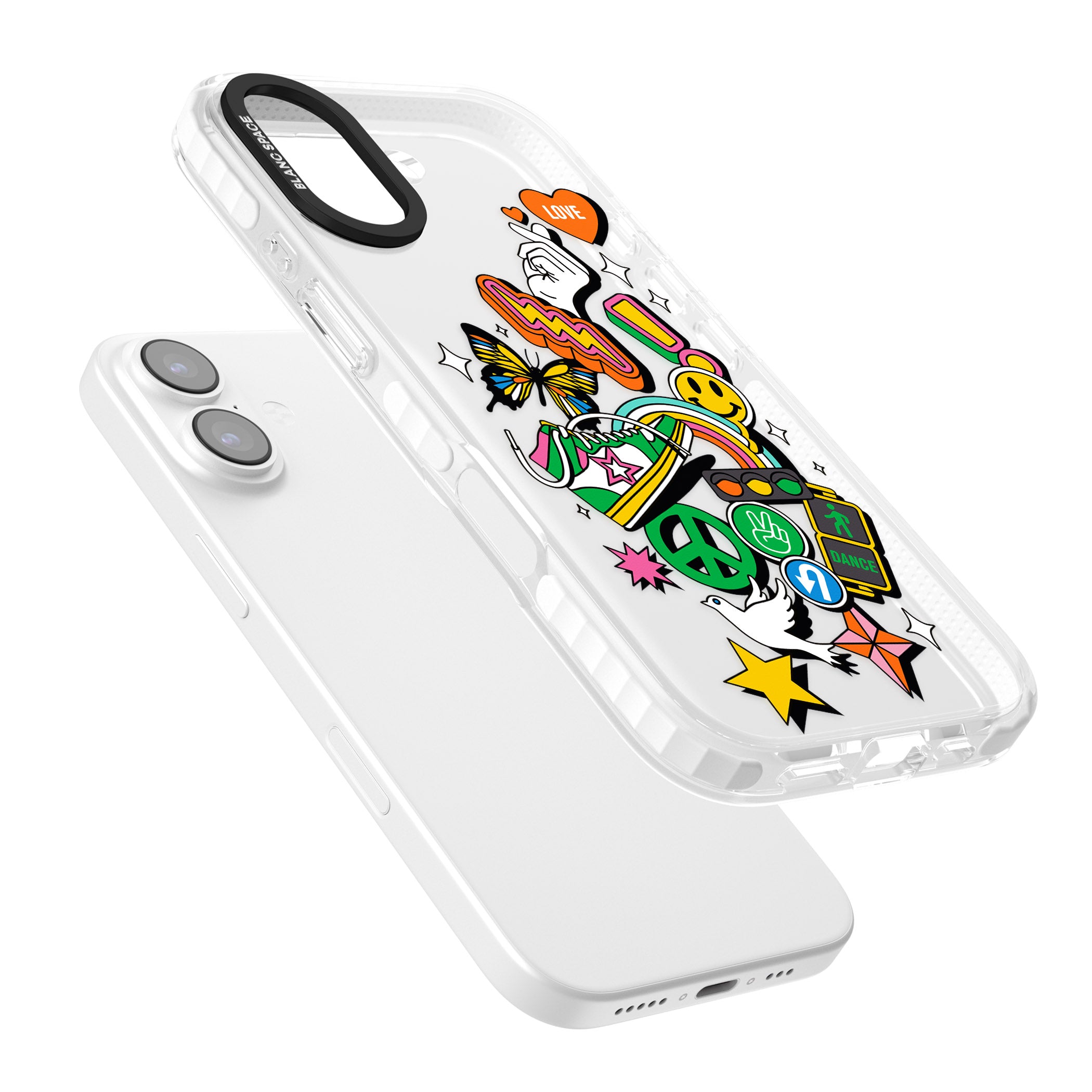 Nostalgic Sticker Collage iPhone 17 Impact Clear Phone Case Colours