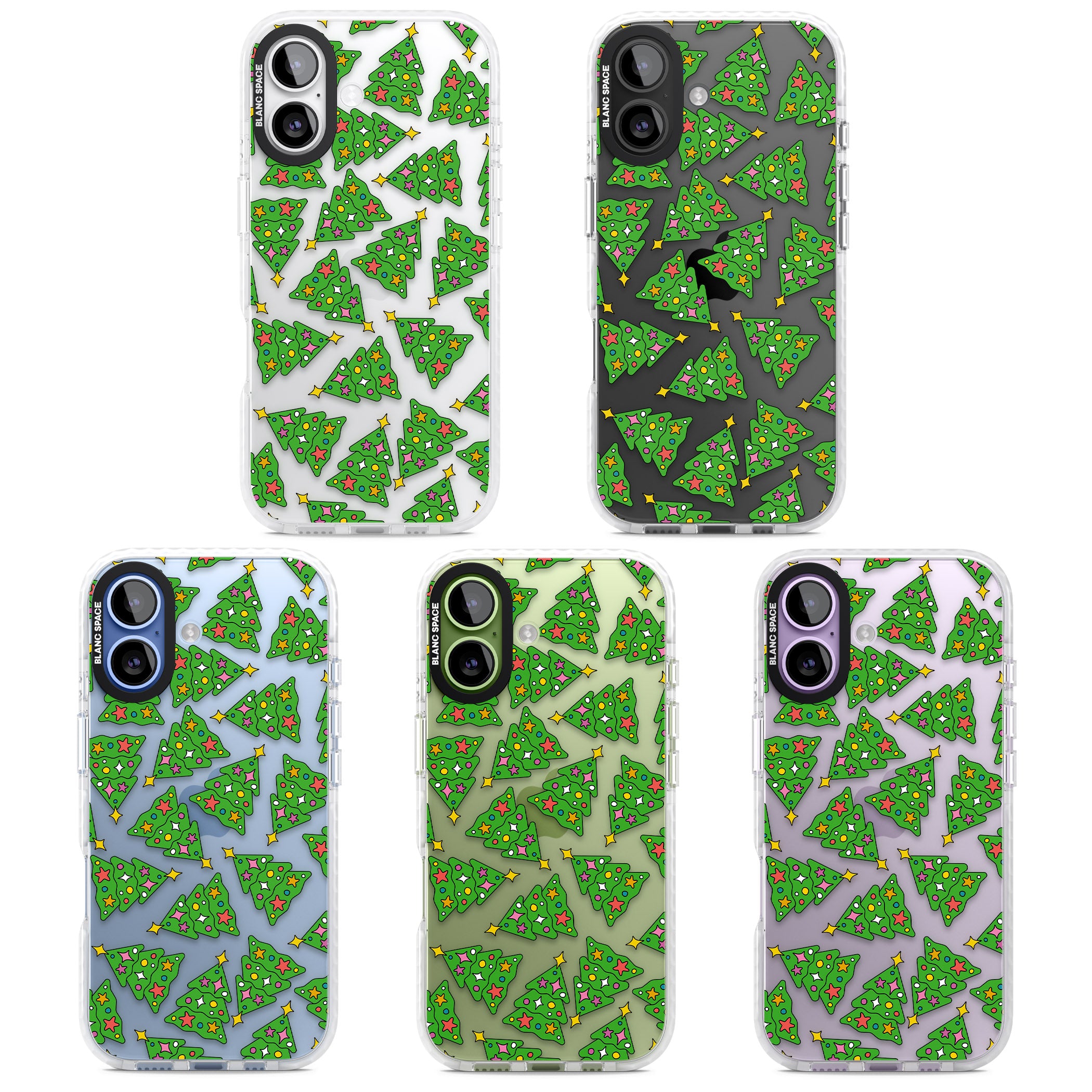 Christmas Tree Pattern iPhone 17 Impact Clear Phone Case APT Impact Protection