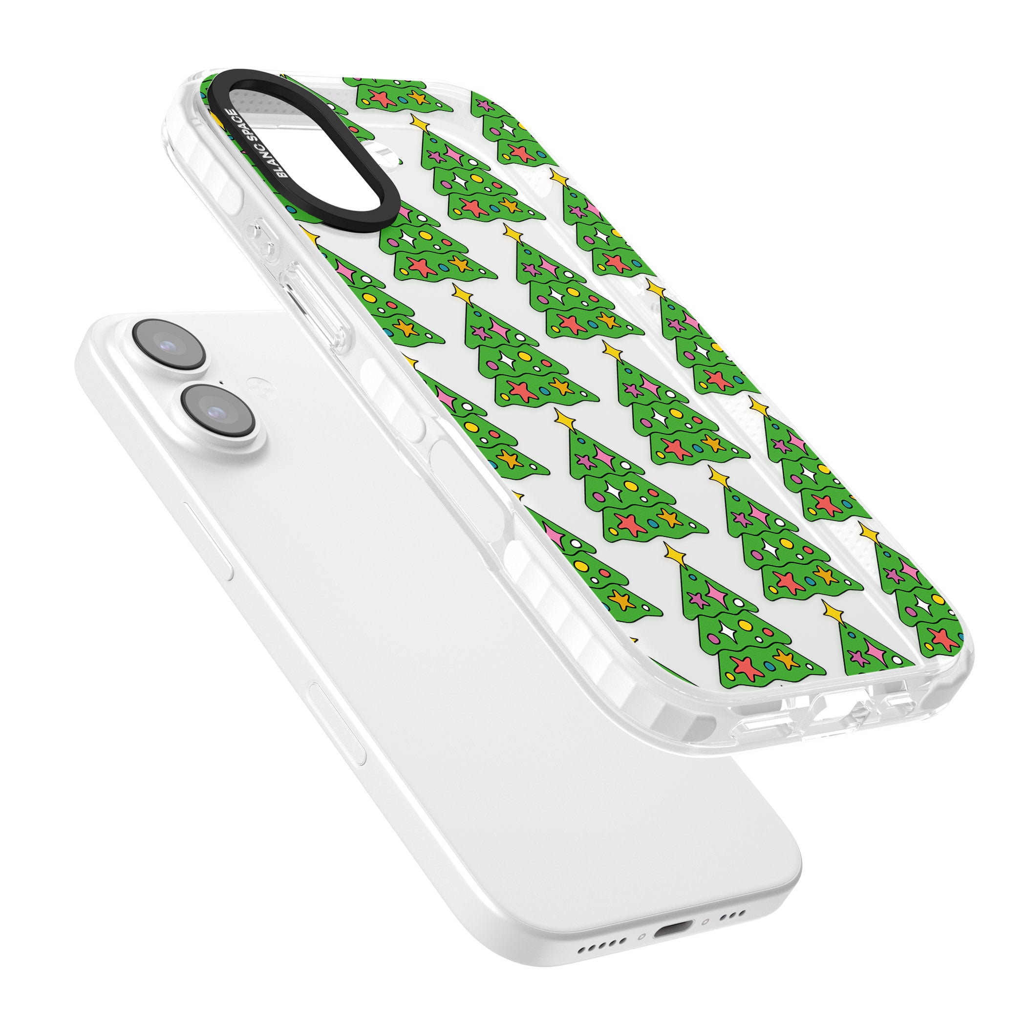 Christmas Tree Pattern (Clear) iPhone 17 Impact Clear Phone Case Colours