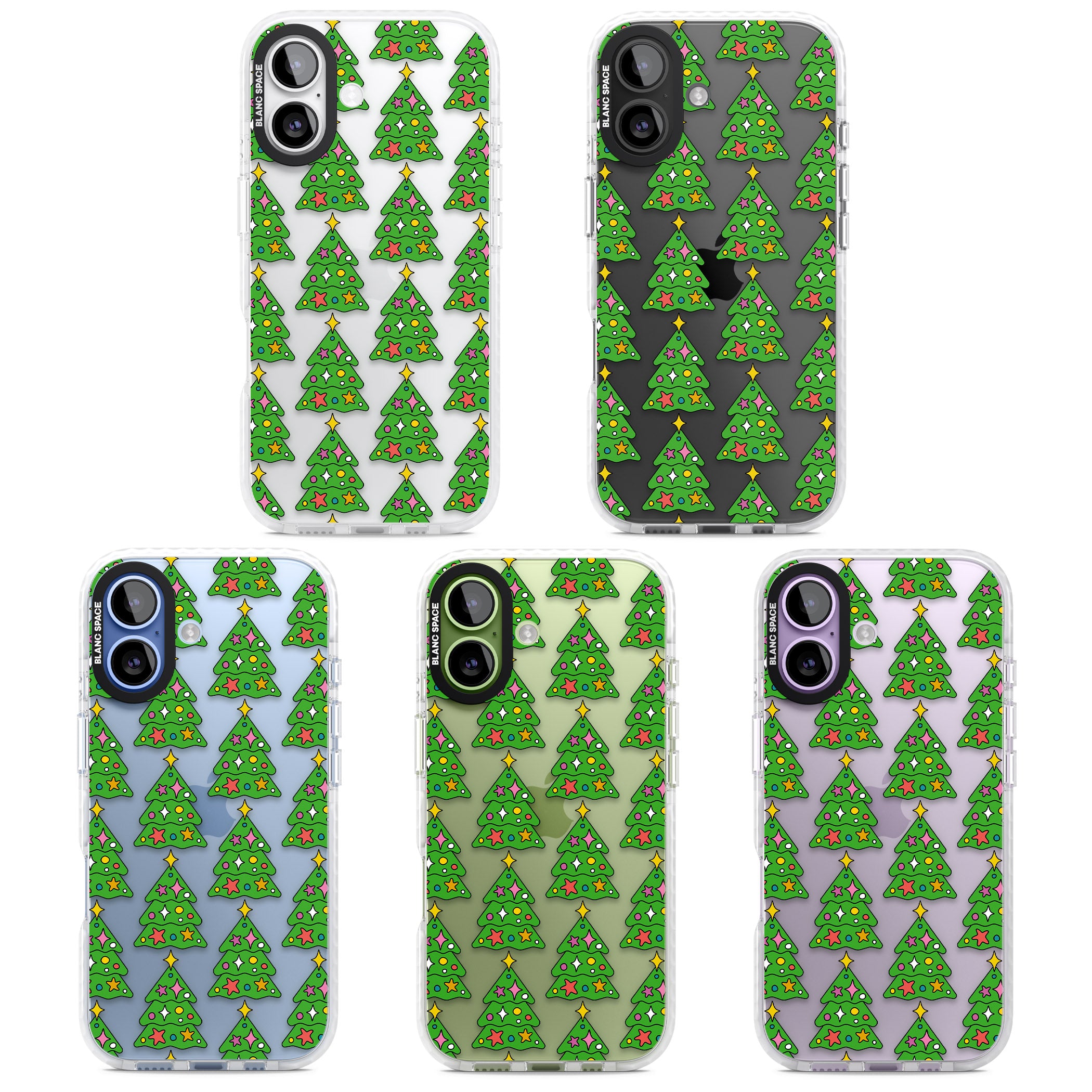Christmas Tree Pattern (Clear) iPhone 17 Impact Clear Phone Case APT Impact Protection