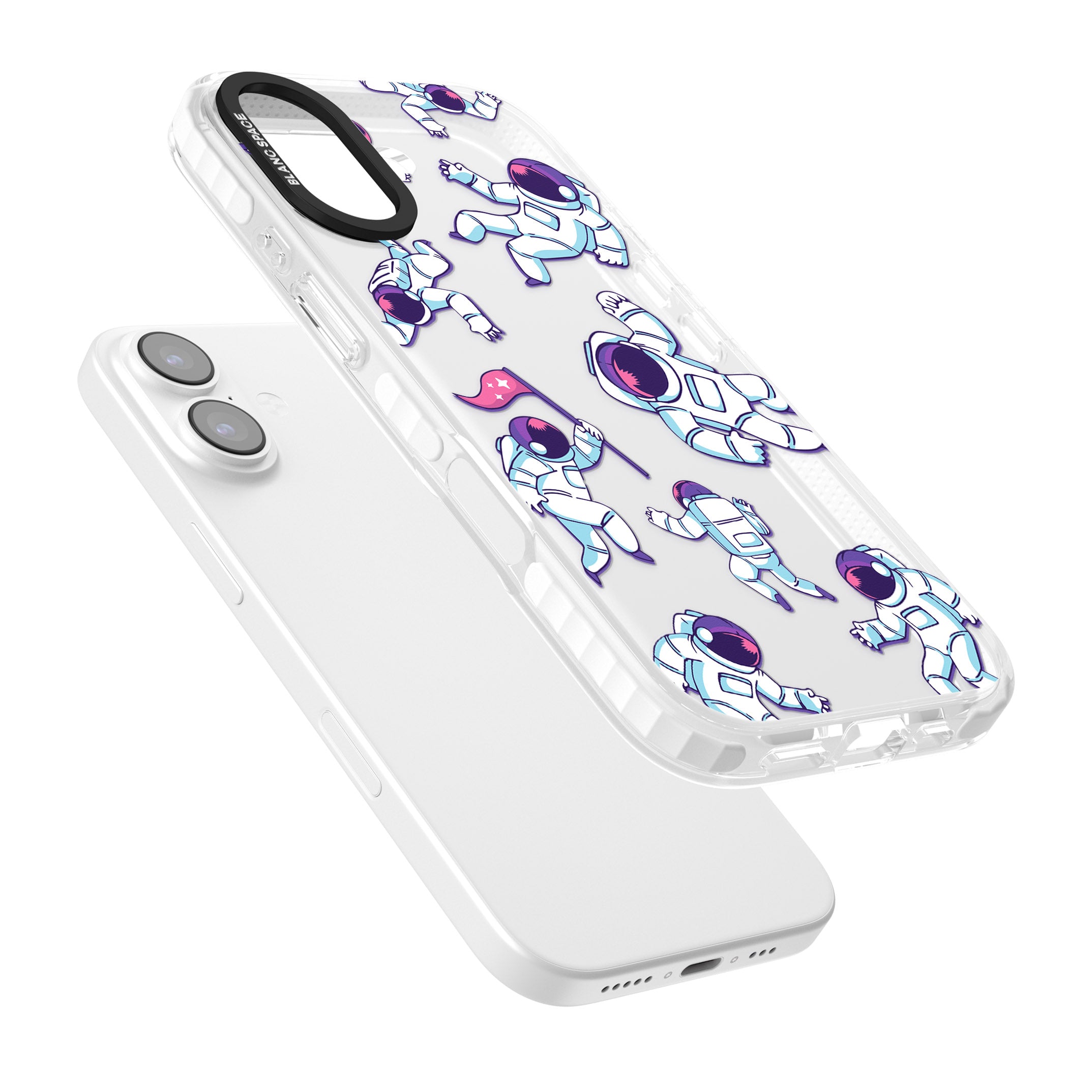 Astronaut Pattern iPhone 17 Impact Clear Phone Case Colours