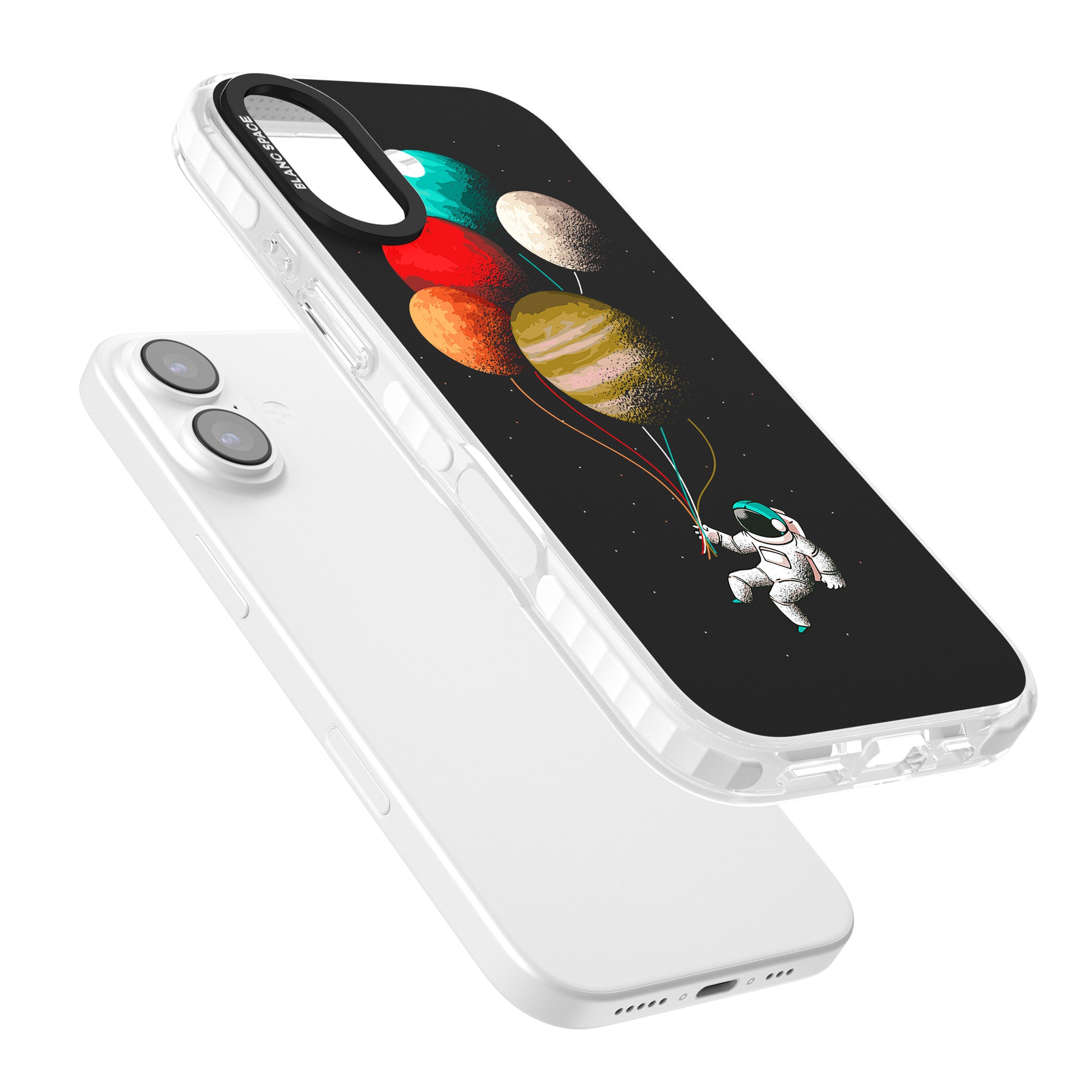 Astronaut Balloon Planets iPhone 17 Impact Clear Phone Case Colours