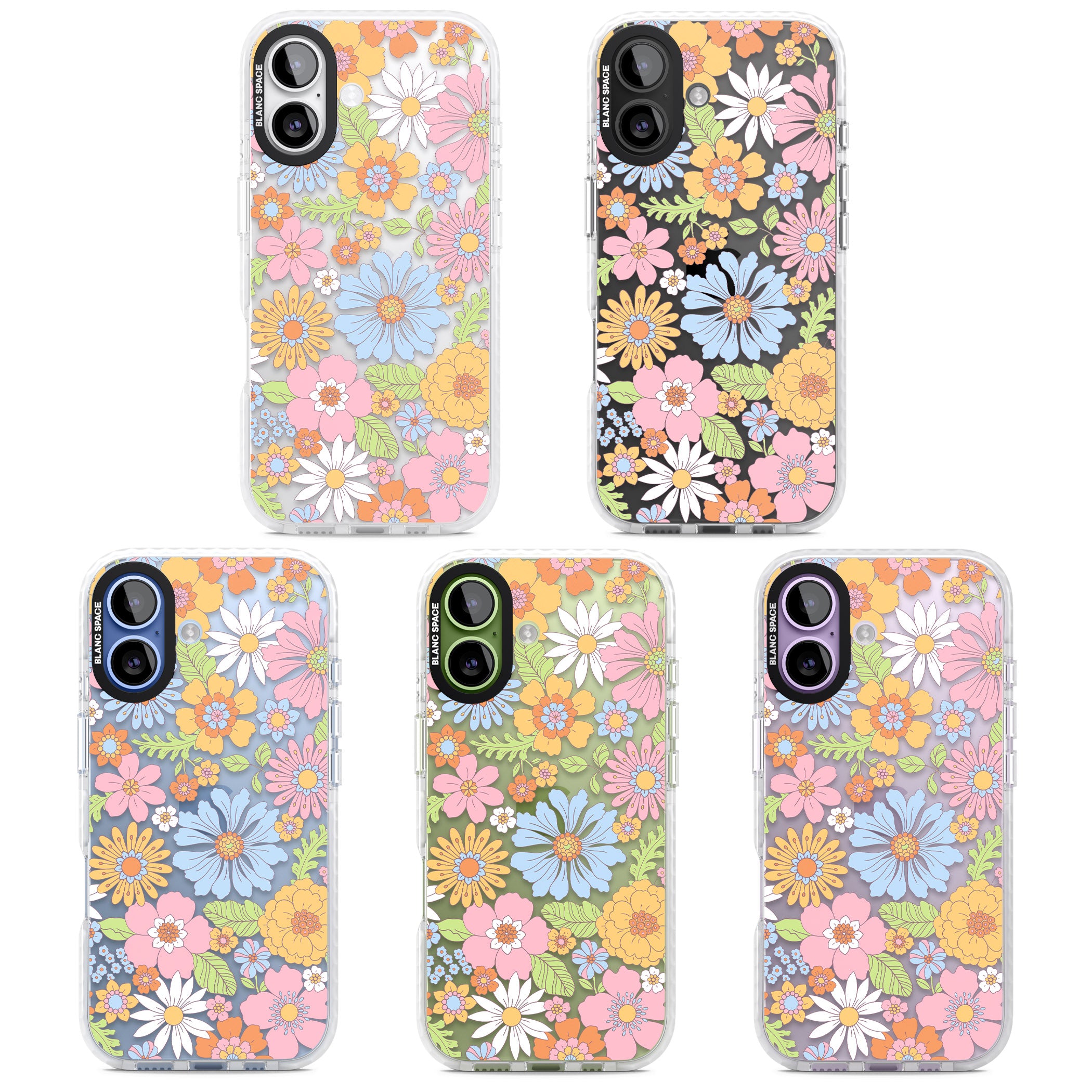 Pastel Flower Pattern iPhone 17 Impact Clear Phone Case APT Impact Protection