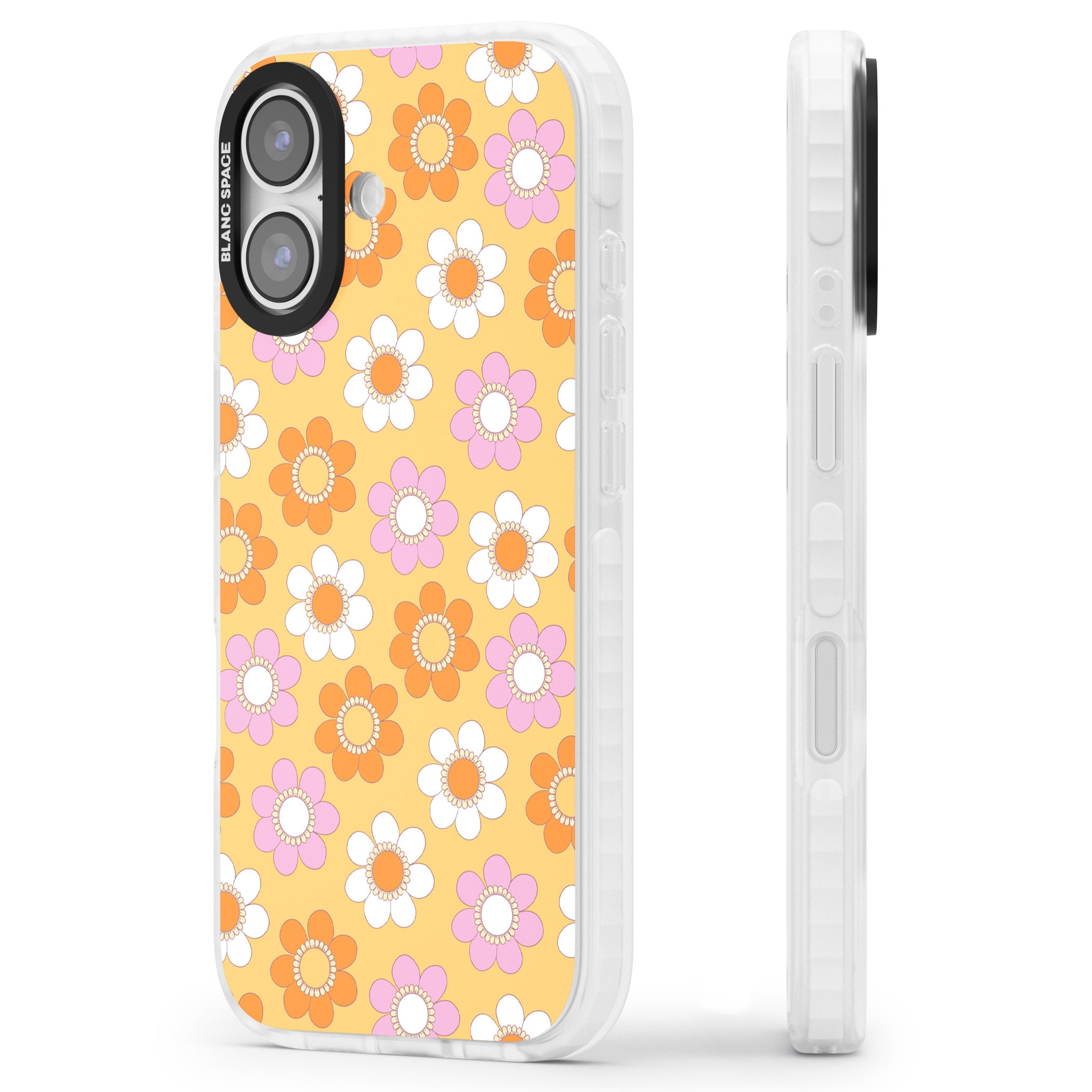 Sunny Flower Mix iPhone 17 Impact Clear Phone Case Side Profile