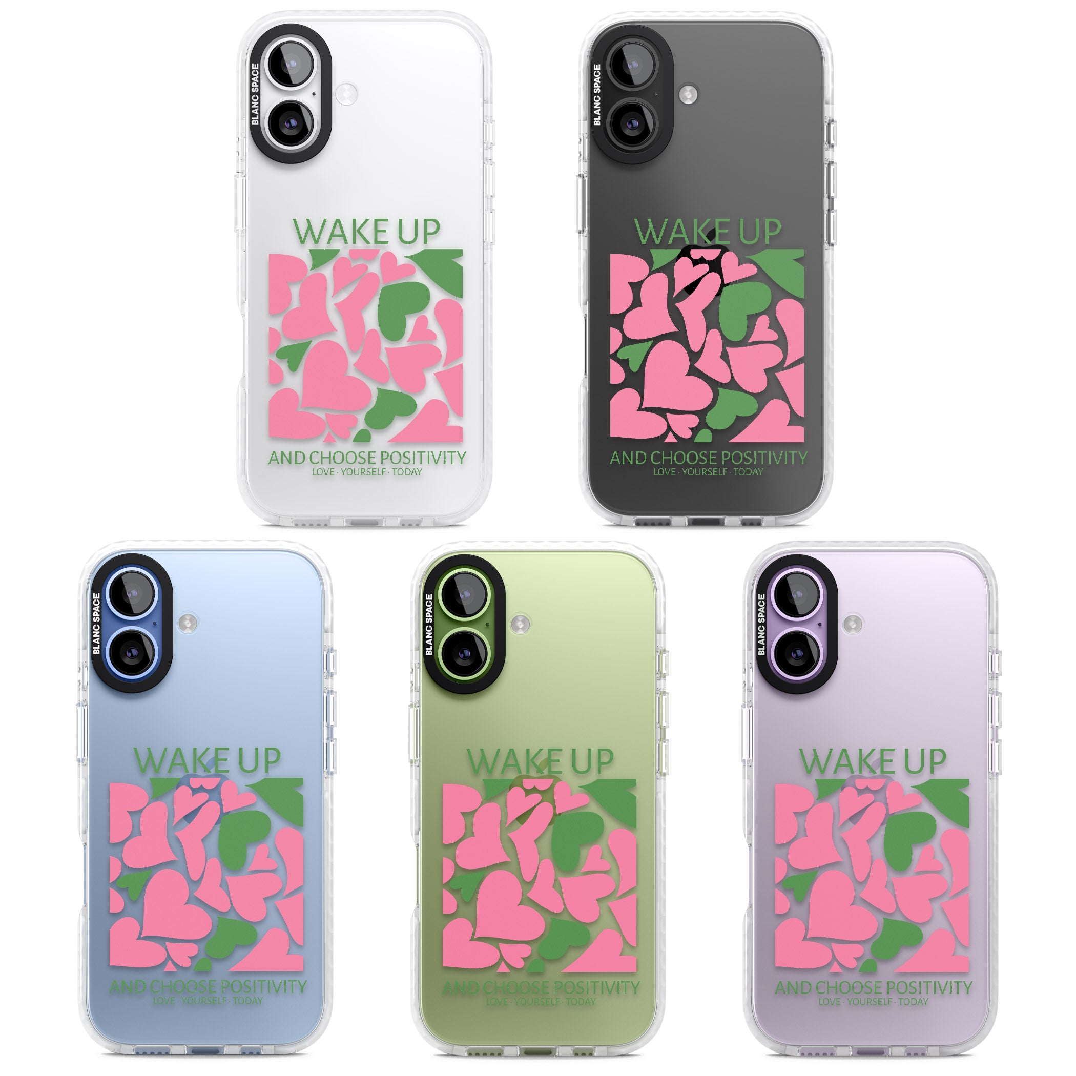 Wake Up And Choose Positivity iPhone 17 Impact Clear Phone Case APT Impact Protection