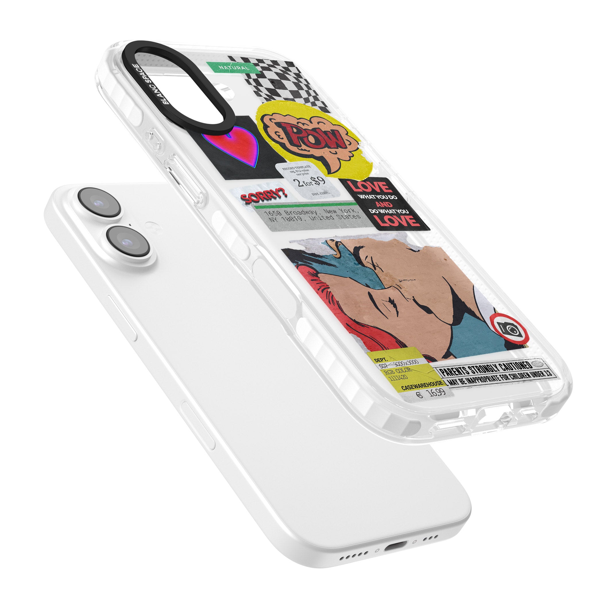 Retro Sticker Mix iPhone 17 Impact Clear Phone Case Colours