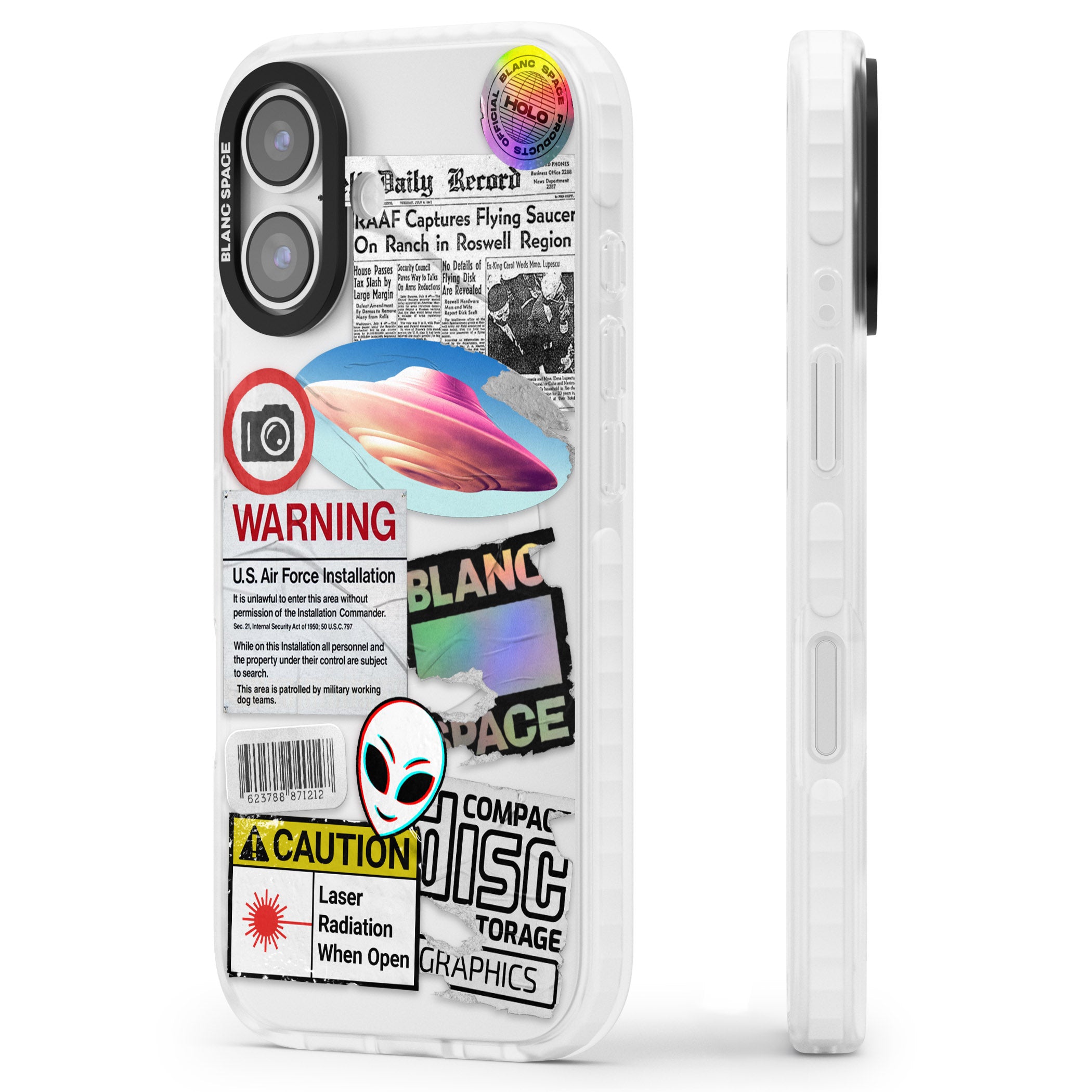 Cosmic Encounters iPhone 17 Impact Clear Phone Case Side Profile