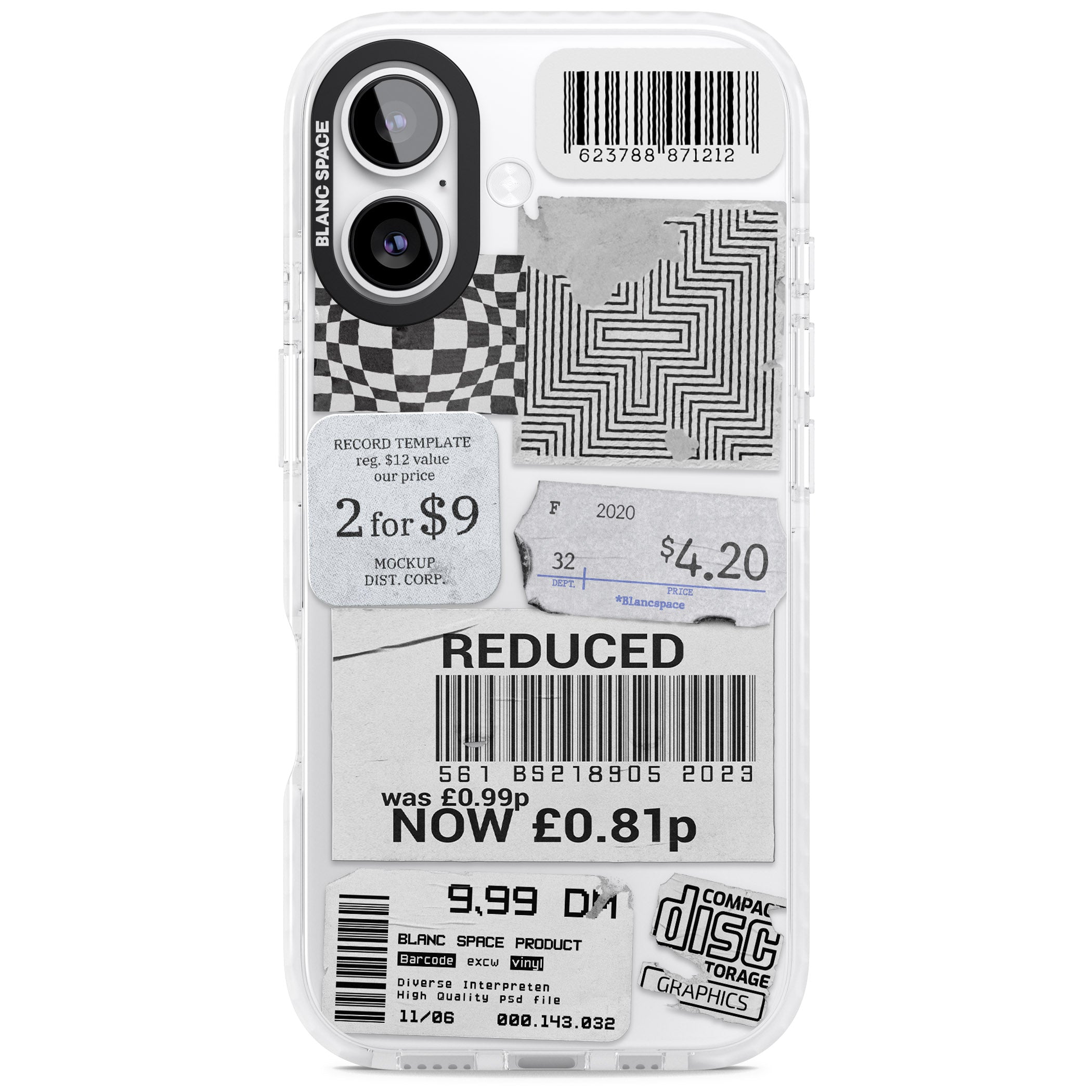 White Sticker Mix iPhone 17 Impact Clear Phone Case
