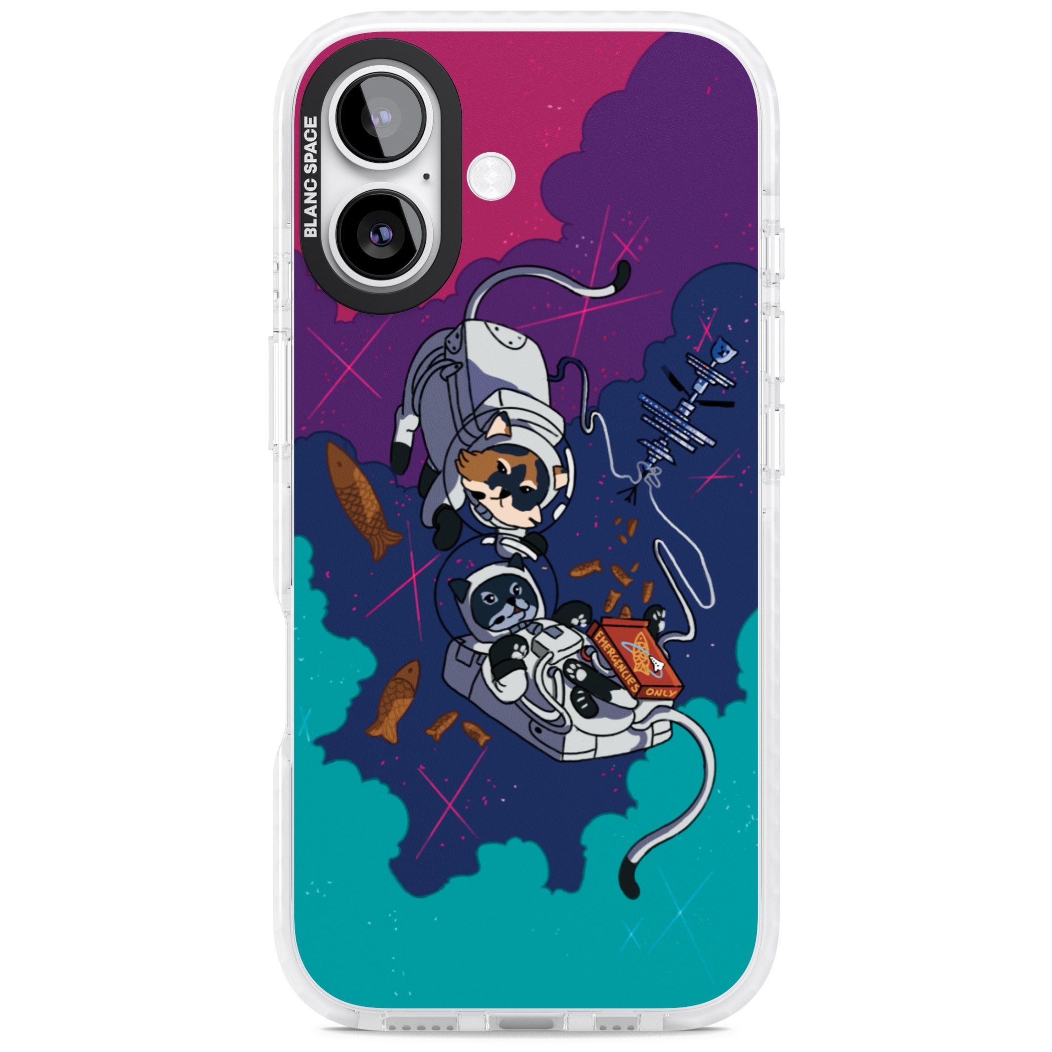 Cats In Space iPhone 17 Impact Clear Phone Case