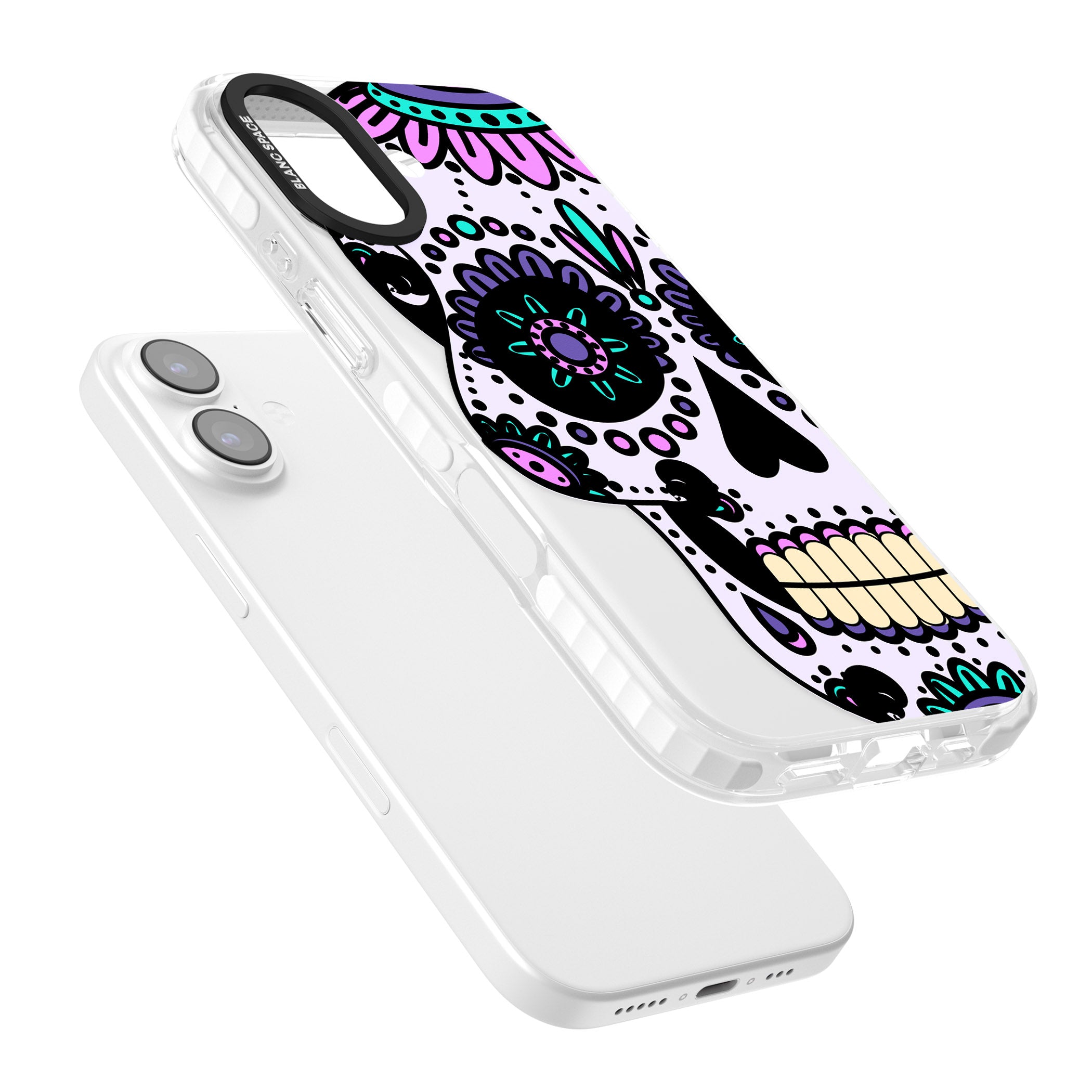 Violet Sugar Skull iPhone 17 Impact Clear Phone Case Colours