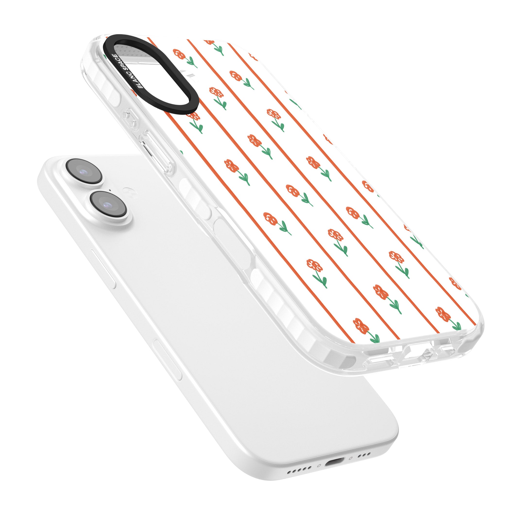 Minimal Floral Stripe iPhone 17 Impact Clear Phone Case Colours