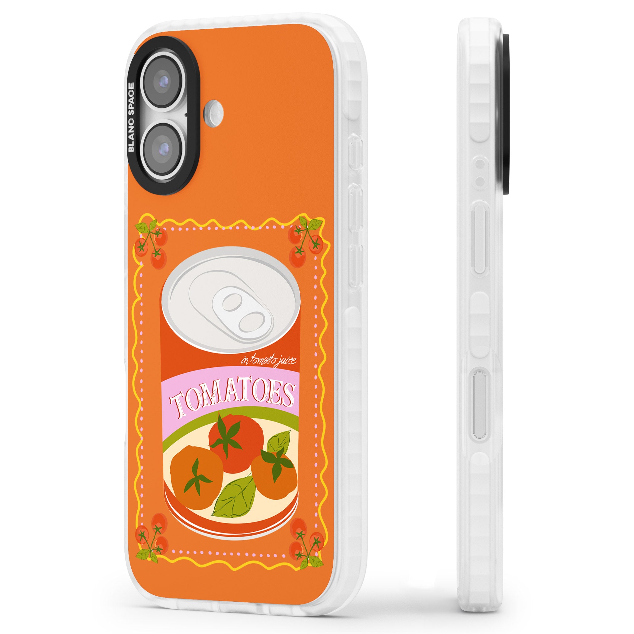 Tomato Soup Can iPhone 17 Impact Clear Phone Case Side Profile