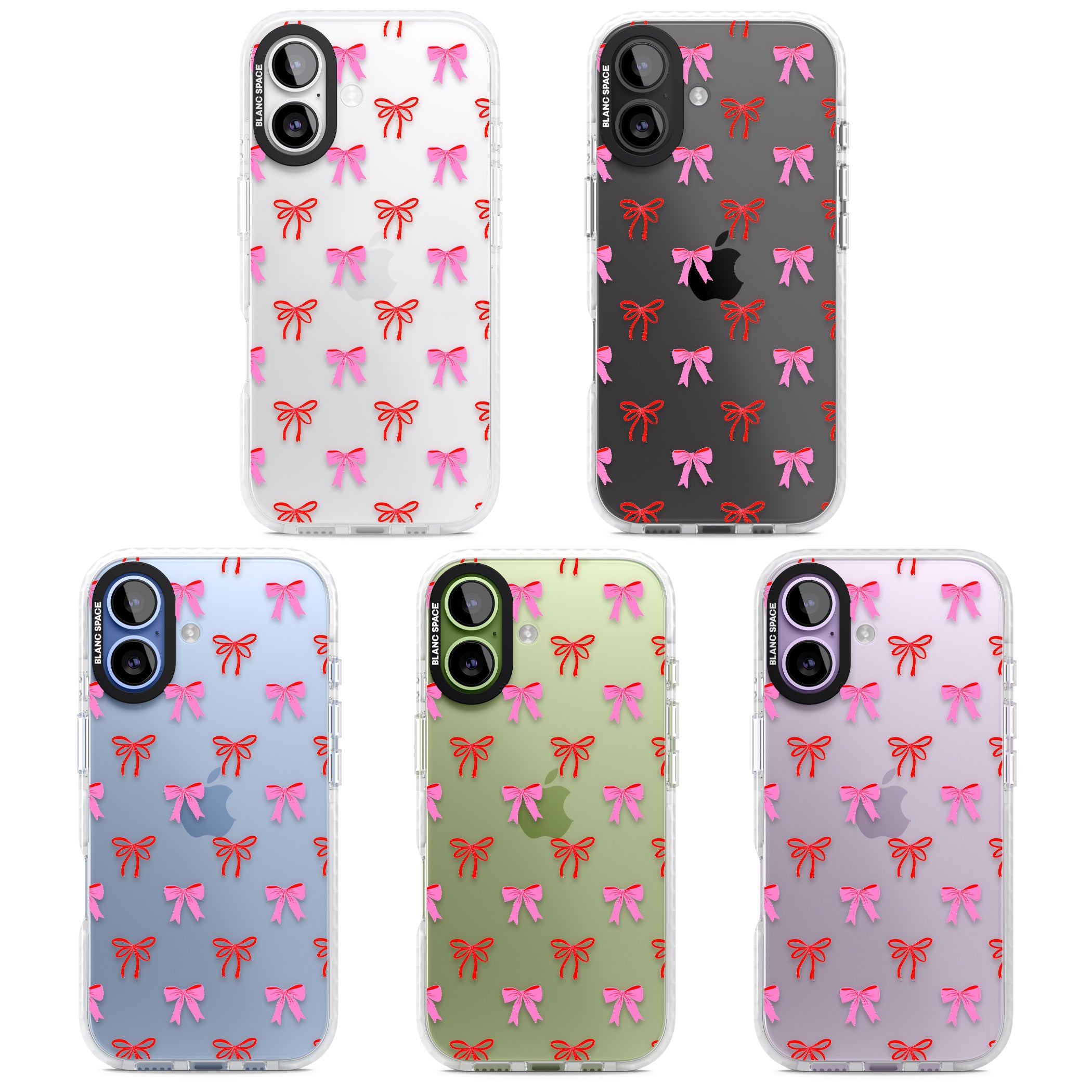 Cute Bow Pattern iPhone 17 Impact Clear Phone Case APT Impact Protection