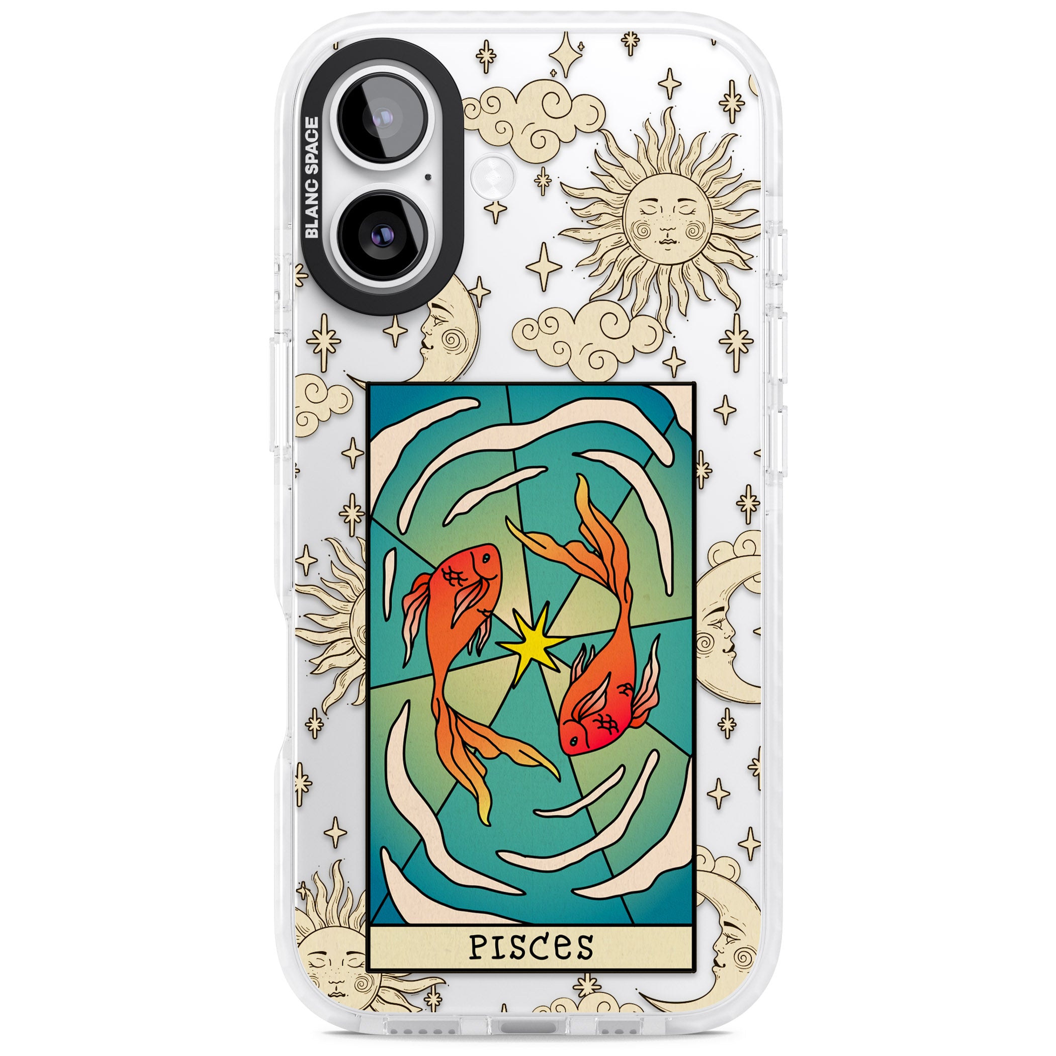 Celestial Zodiac Pisces iPhone 17 Impact Clear Phone Case
