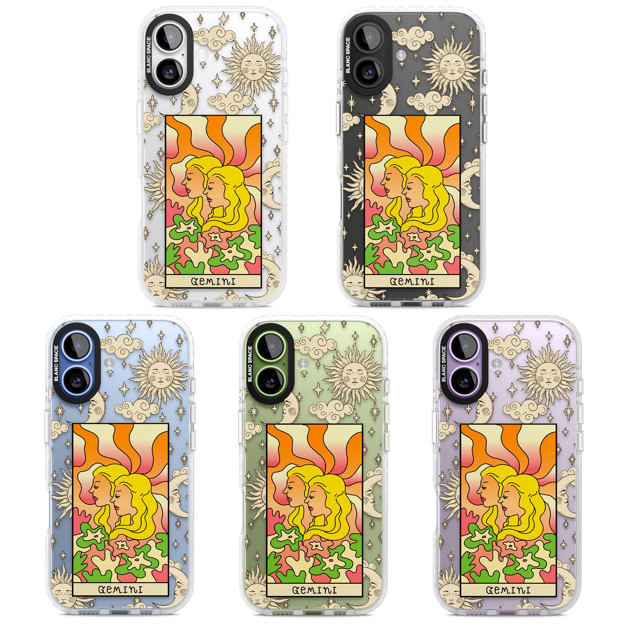 Celestial Zodiac Gemini iPhone 17 Impact Clear Phone Case APT Impact Protection
